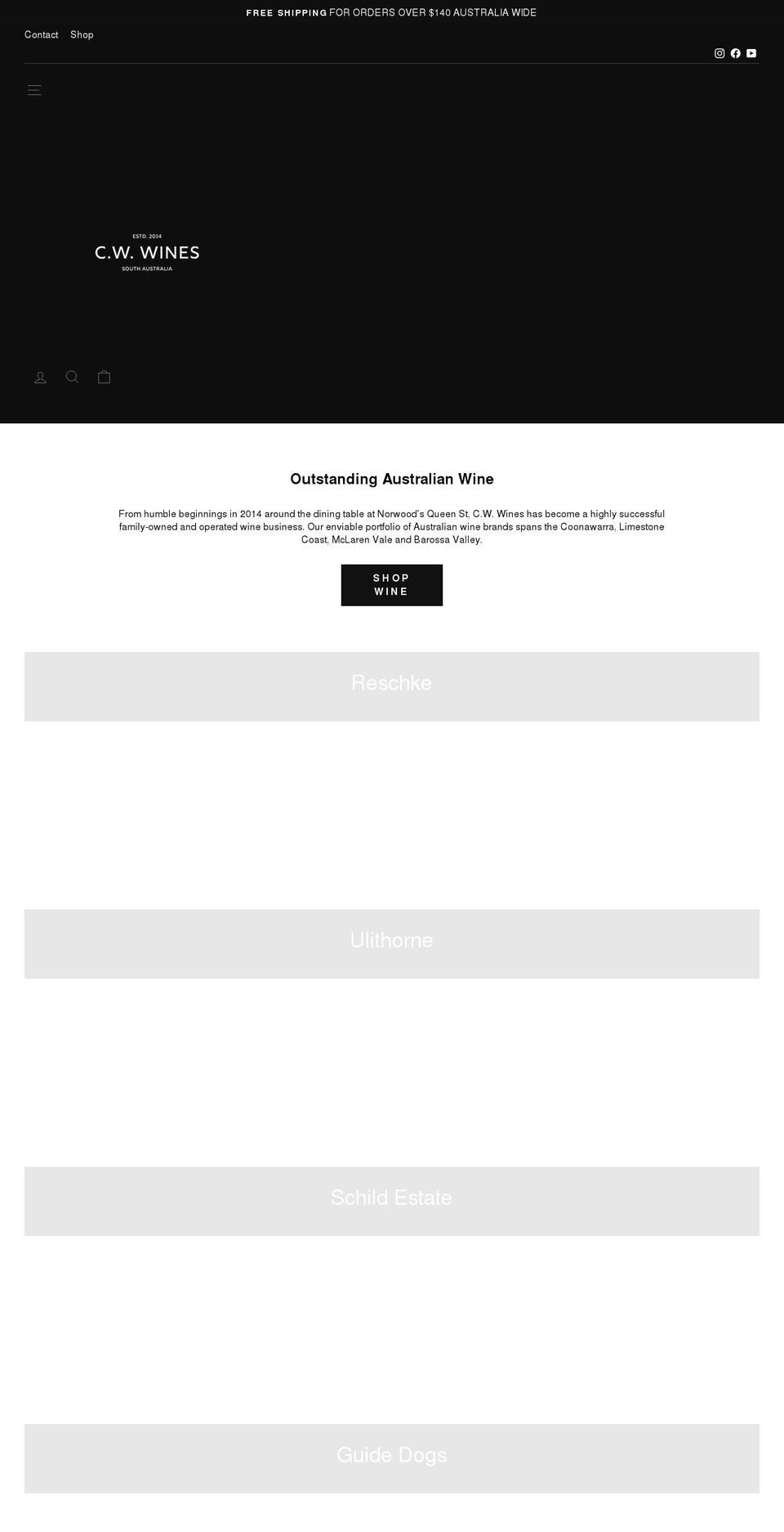 cwwines.com shopify website screenshot