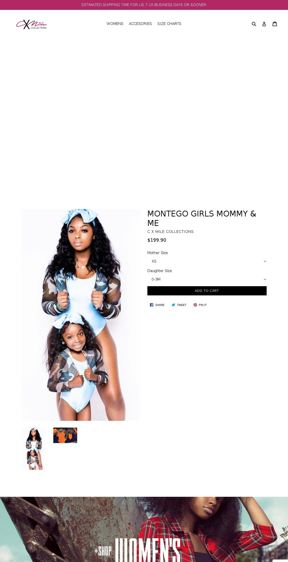 cxmilecollections.com — Shopify storefront screenshot