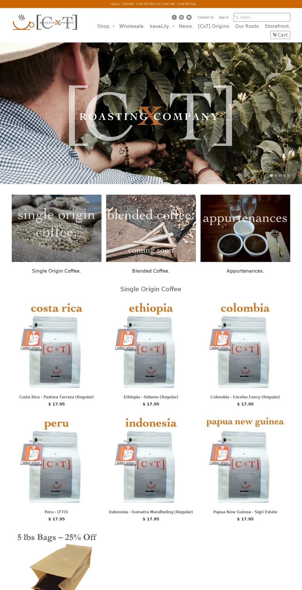 cxtcoffee.com shopify website screenshot
