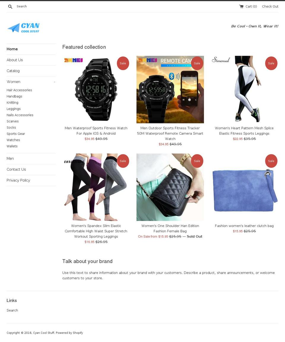 cyancoolstuff.com shopify website screenshot