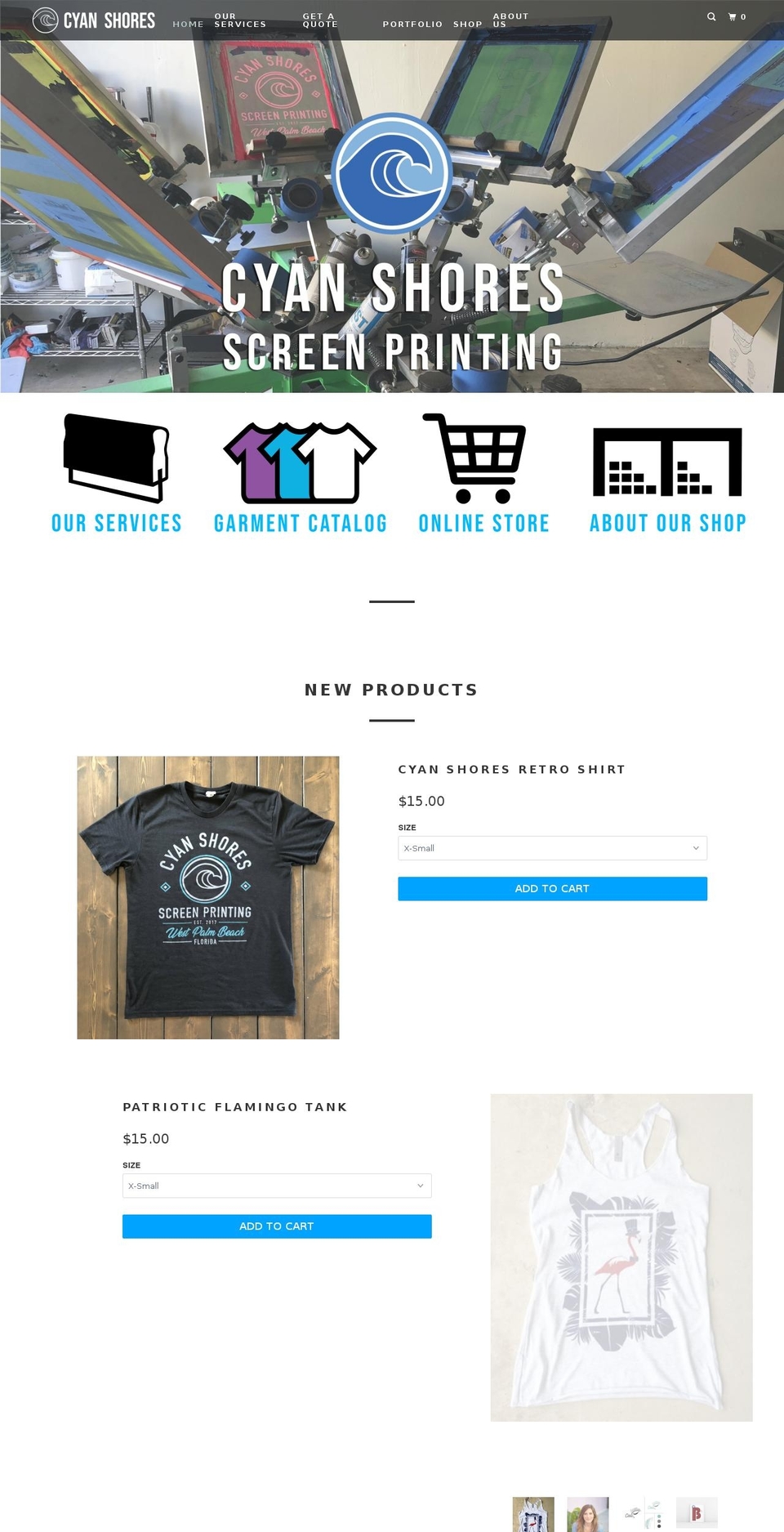 cyanshores.com shopify website screenshot