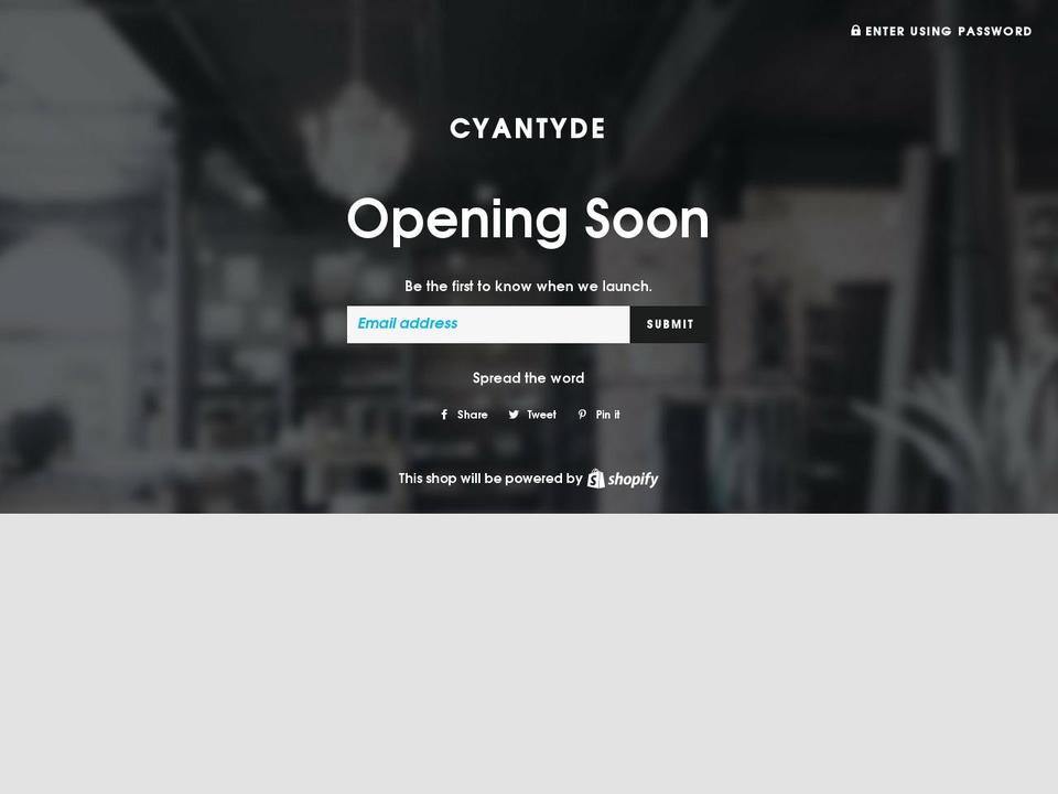 cyantyde.com — Shopify storefront screenshot