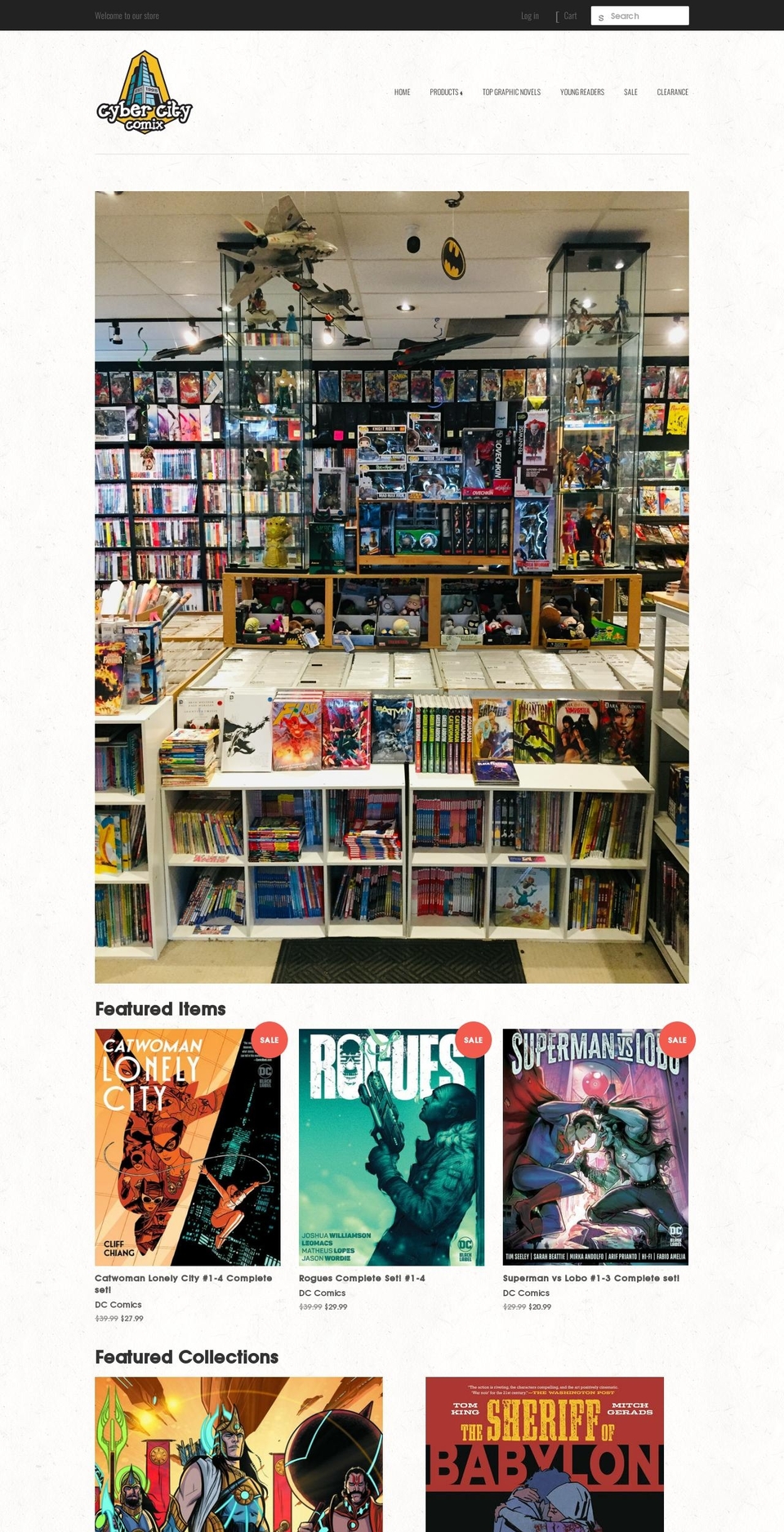 cyber-city-comix.myshopify.com shopify website screenshot