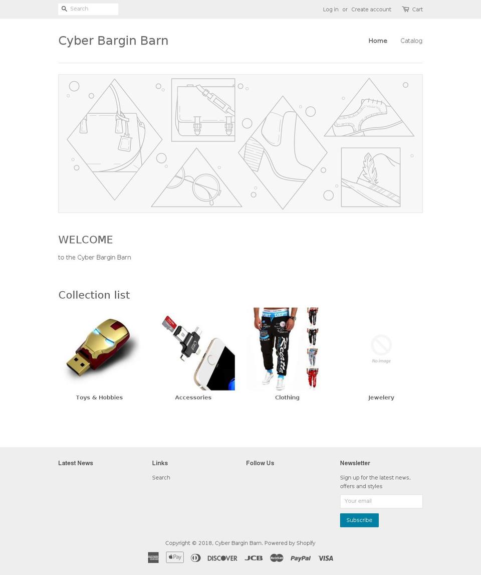 cyberbarginbarn.com — Shopify storefront screenshot