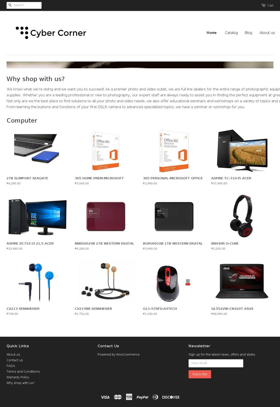cybercornerph.com shopify website screenshot
