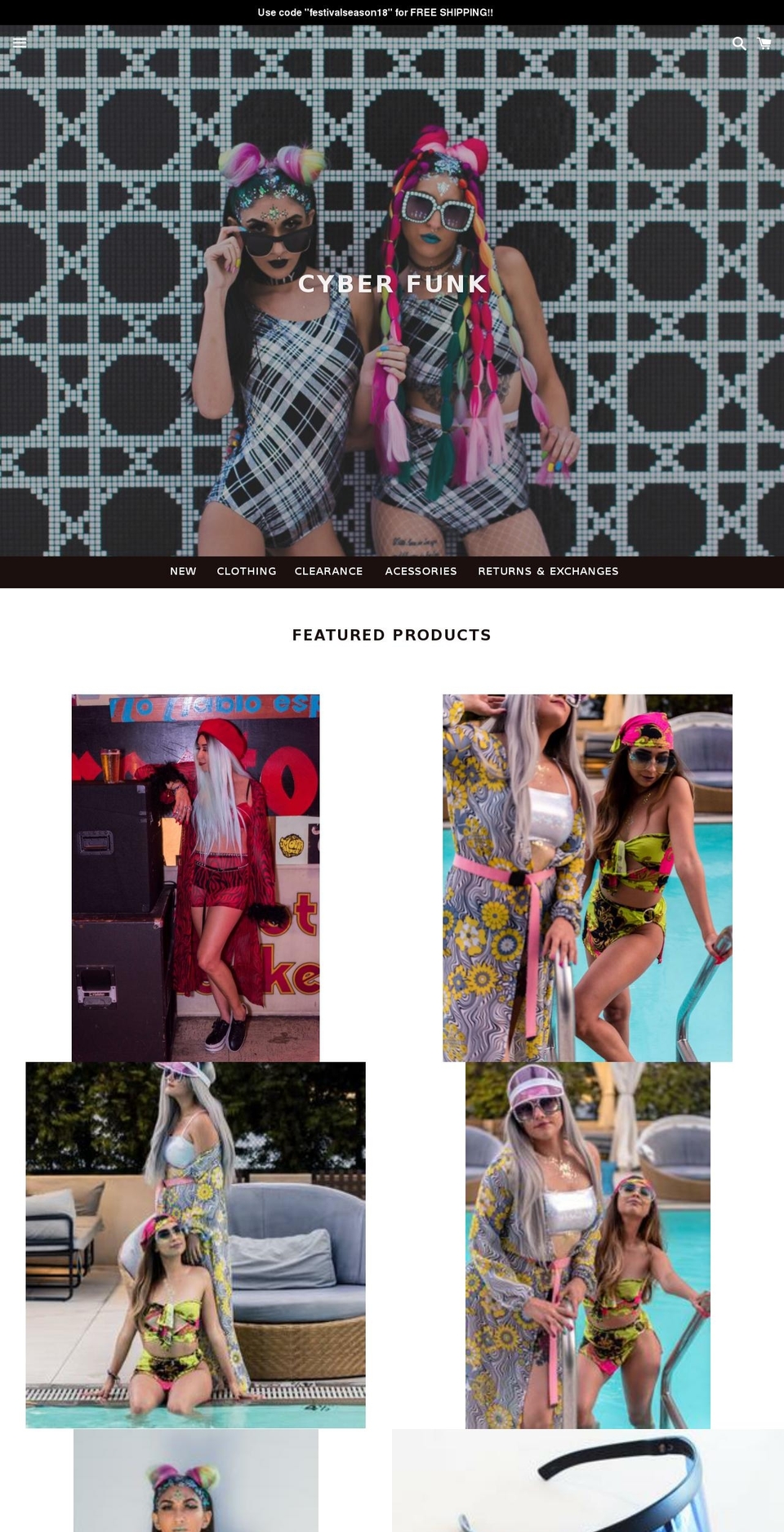 cyberfunkdesigns.com shopify website screenshot
