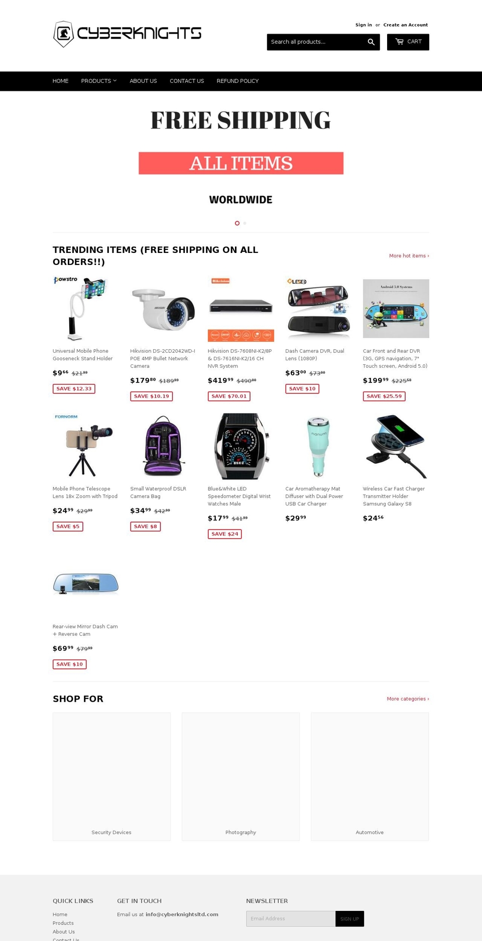 cyberknightsltd.com shopify website screenshot