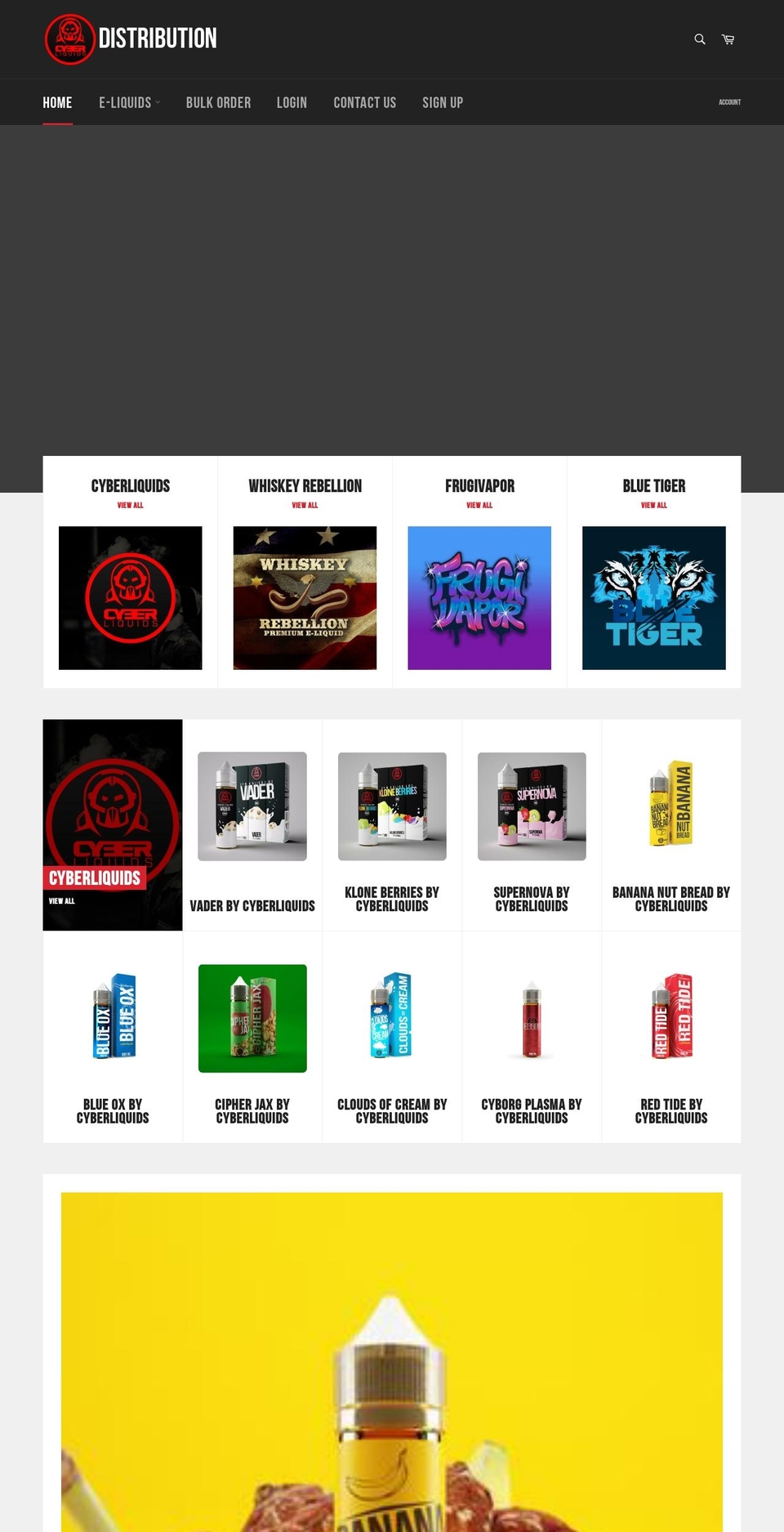 cyberliquidsdistro.com — Shopify storefront screenshot