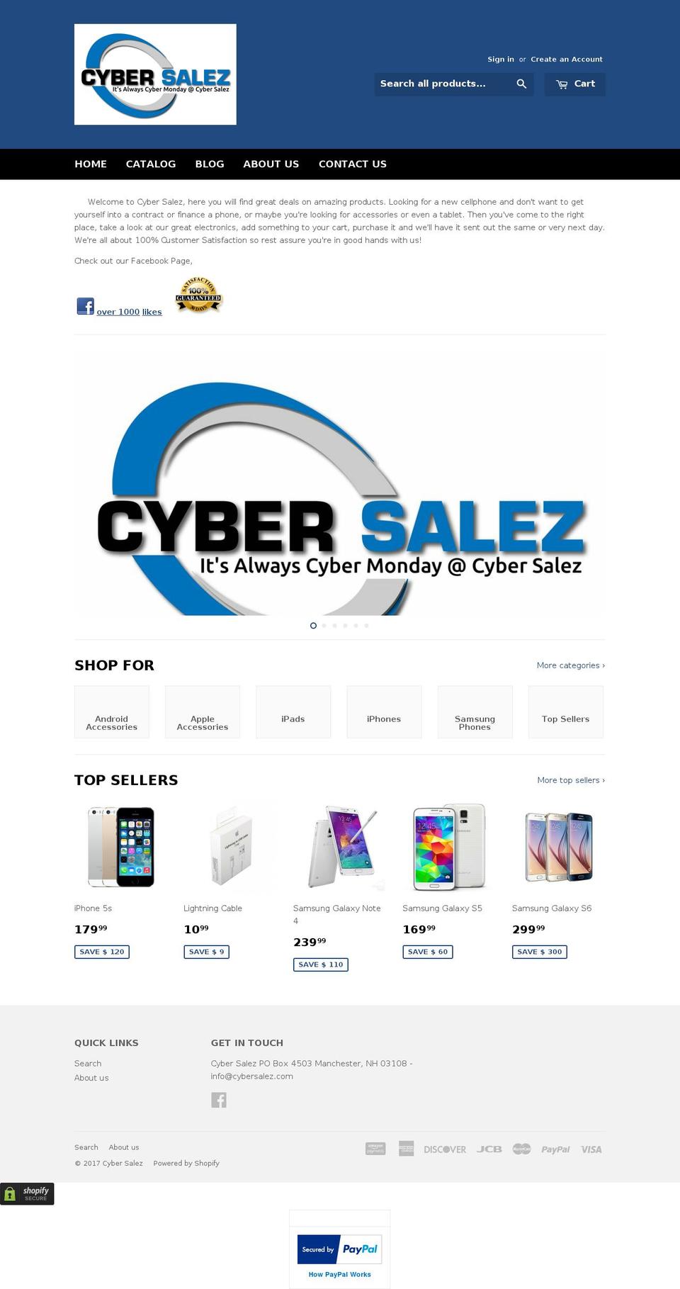 cybersalez.com shopify website screenshot