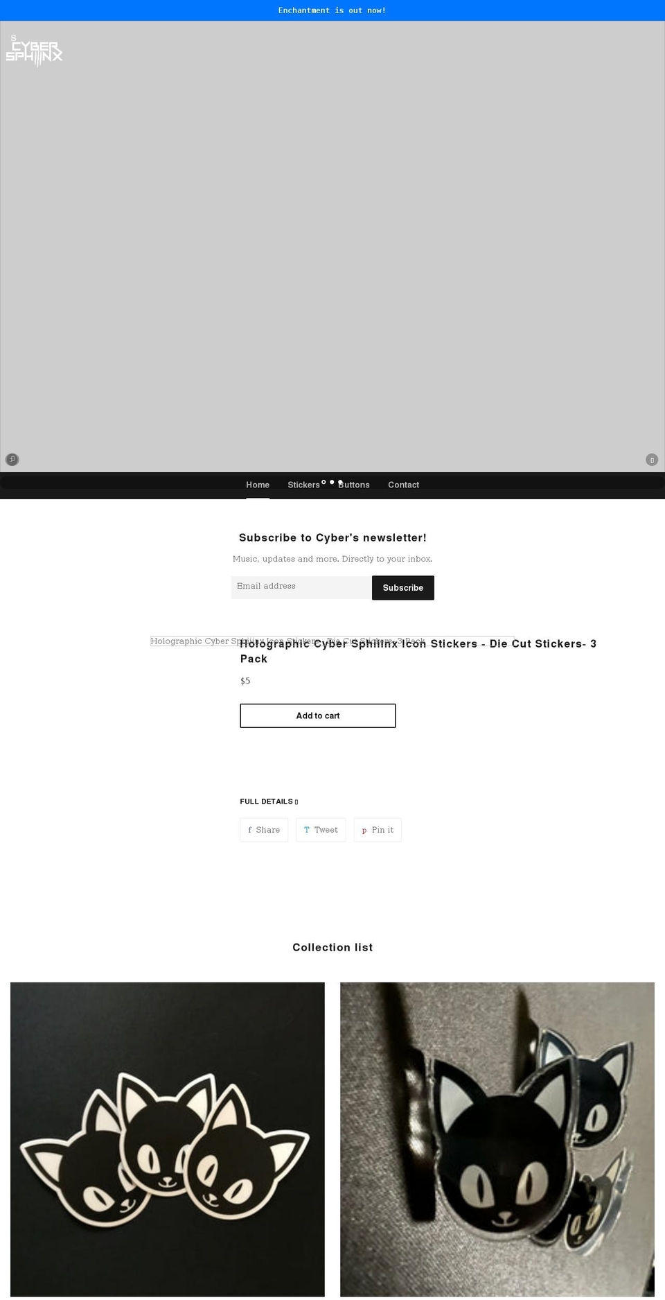 cybersphiiinx.com shopify website screenshot