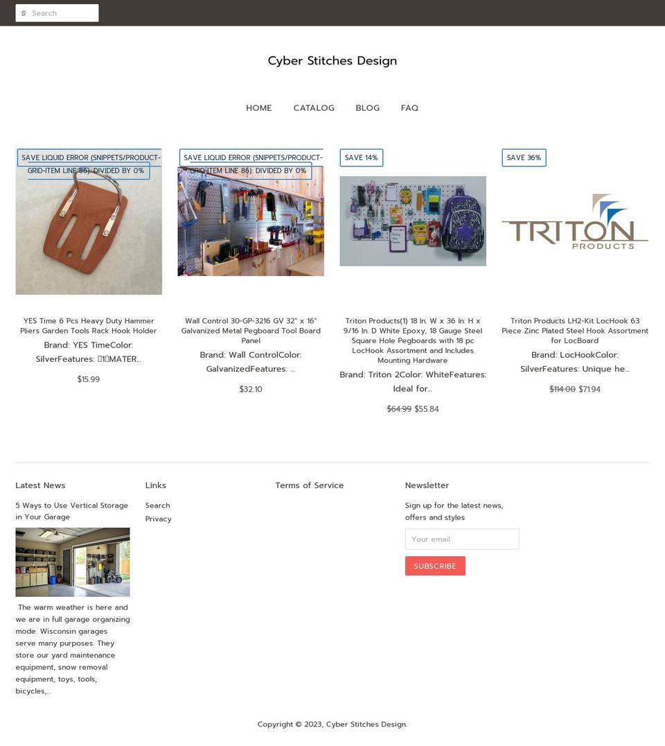 cyberstitchesdesign.com shopify website screenshot