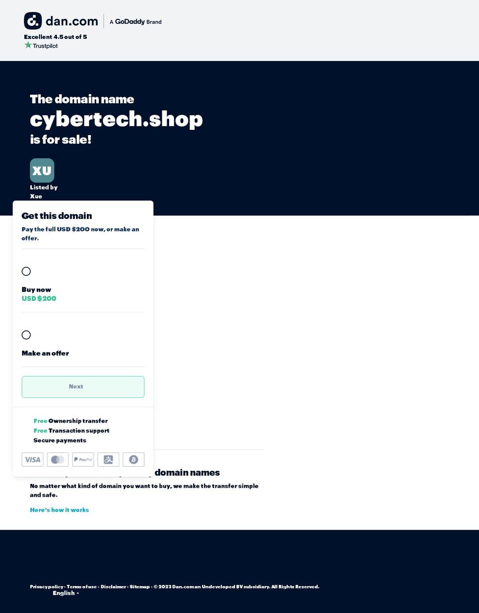 cybertech.shop shopify website screenshot