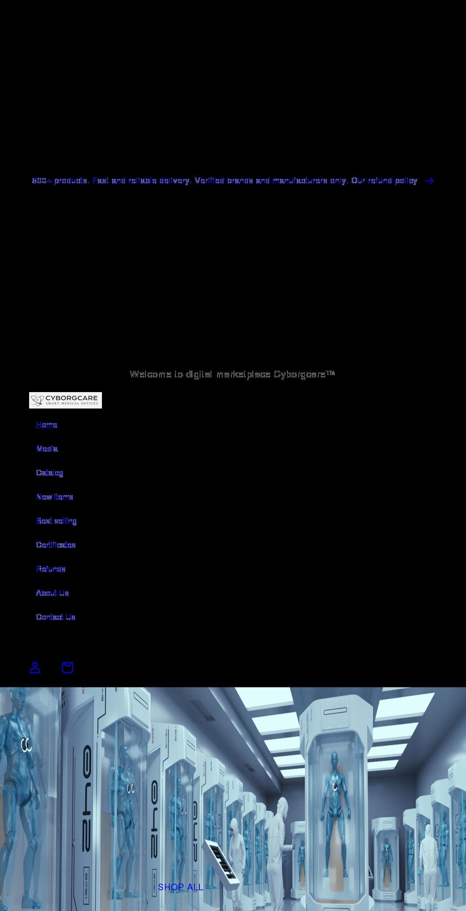 cyborgcare.com shopify website screenshot