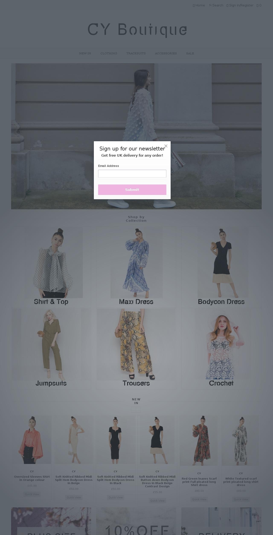 cyboutique.co.uk shopify website screenshot