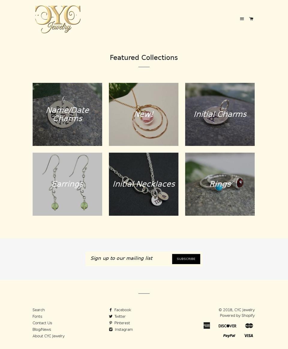 cycjewelry.com shopify website screenshot