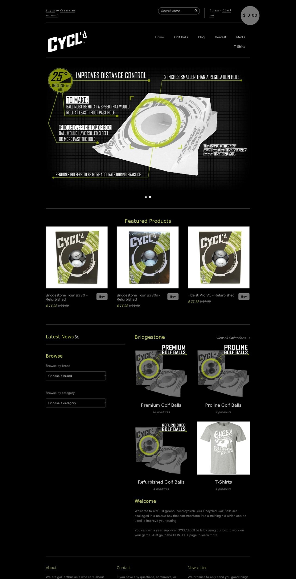 cycldgolf.com shopify website screenshot