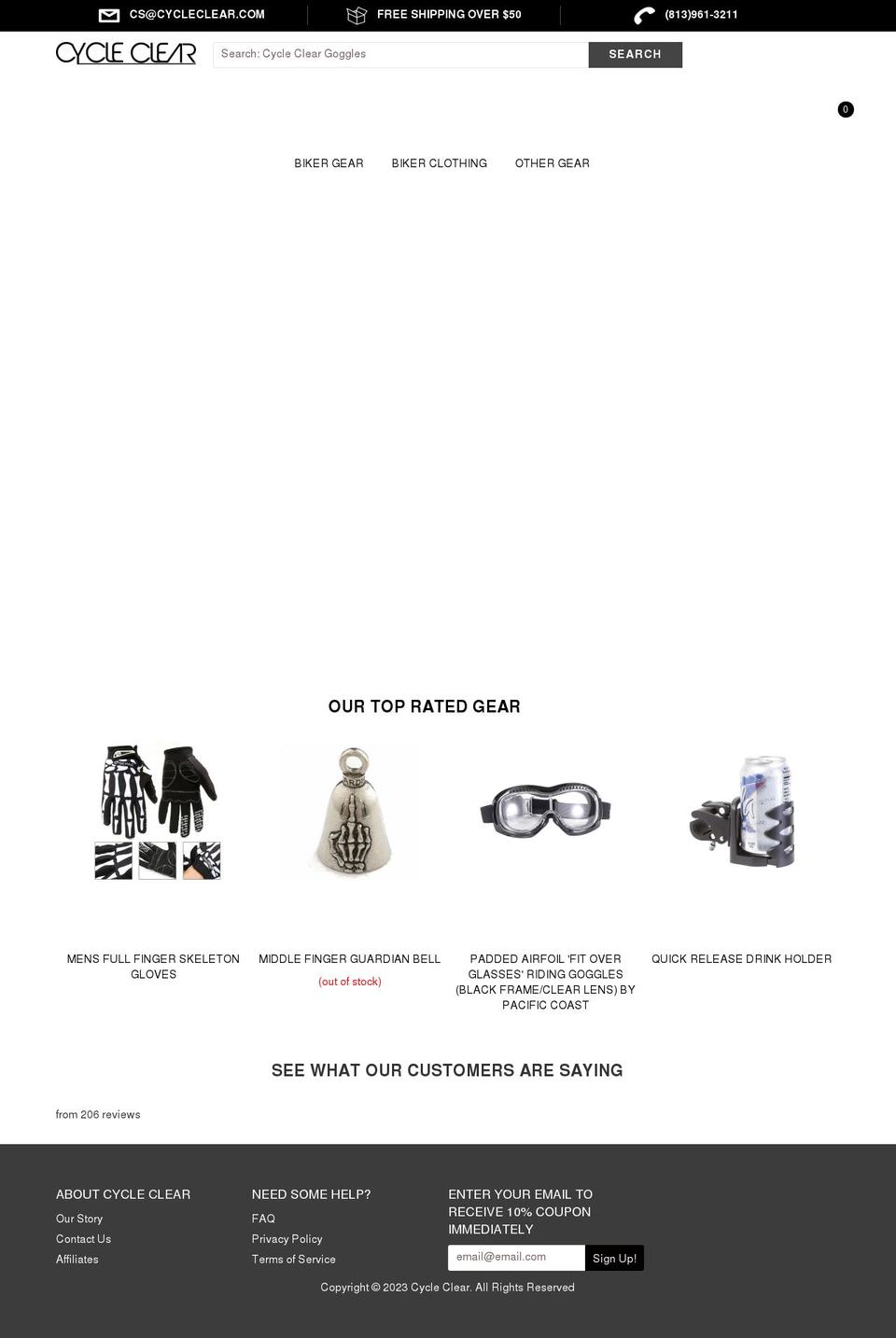 cycle-clear-goggles.myshopify.com shopify website screenshot