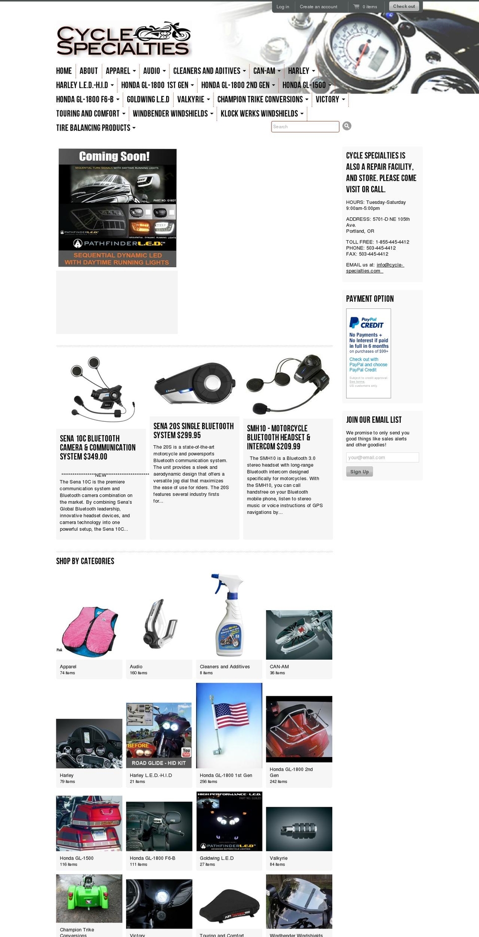 cycle-specialties.com shopify website screenshot