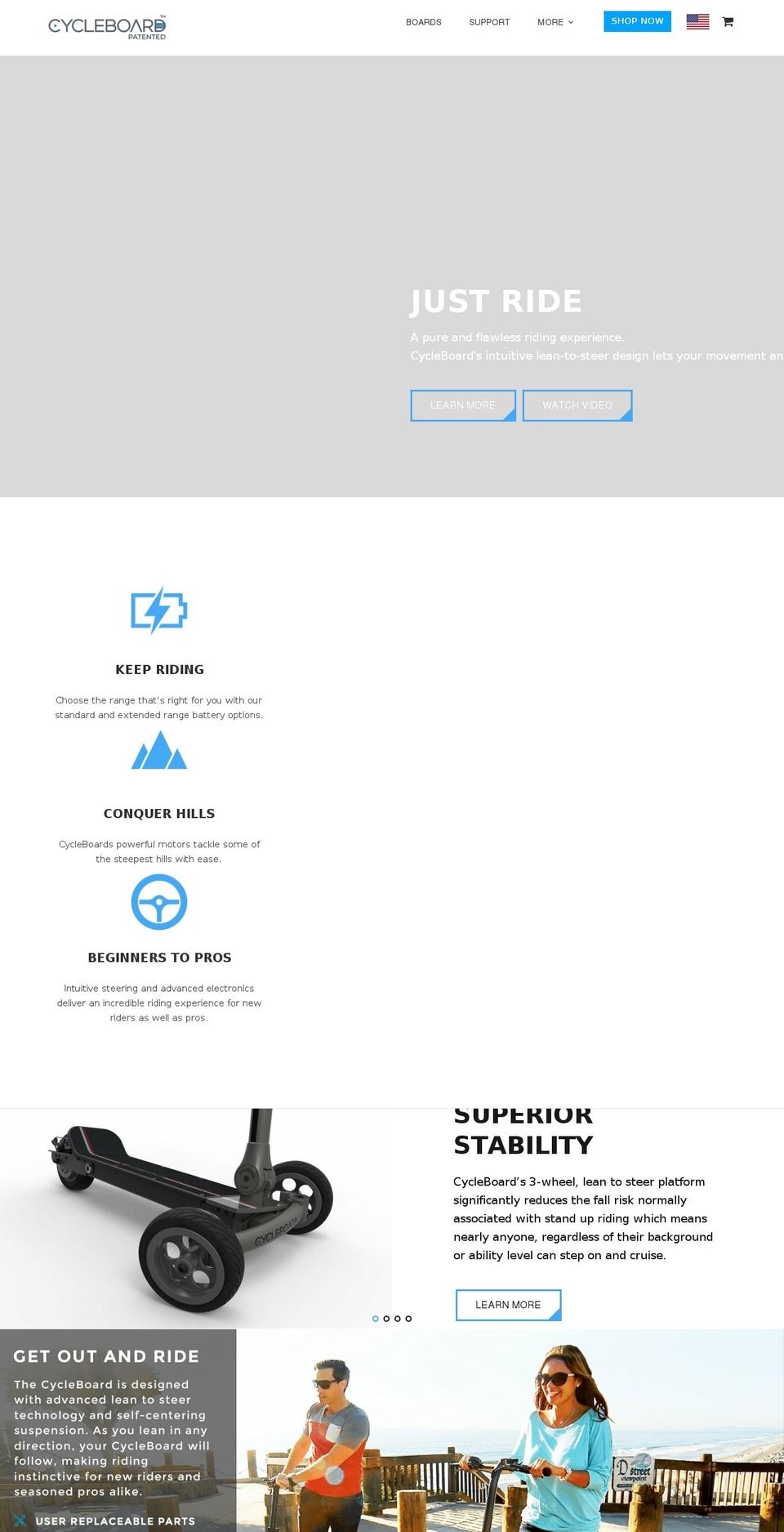 cycleboard.com shopify website screenshot
