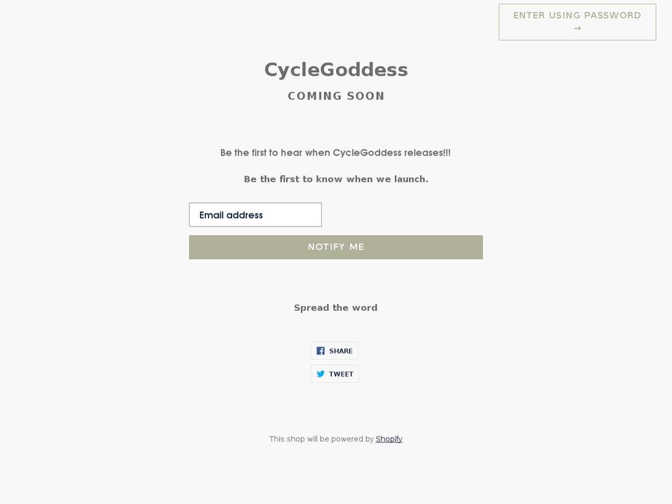 cyclegoddess.com shopify website screenshot