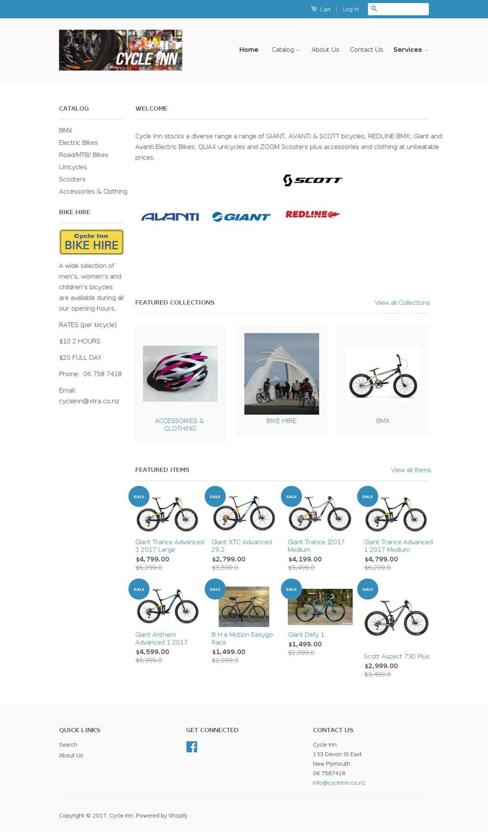 cycleinn.co.nz shopify website screenshot