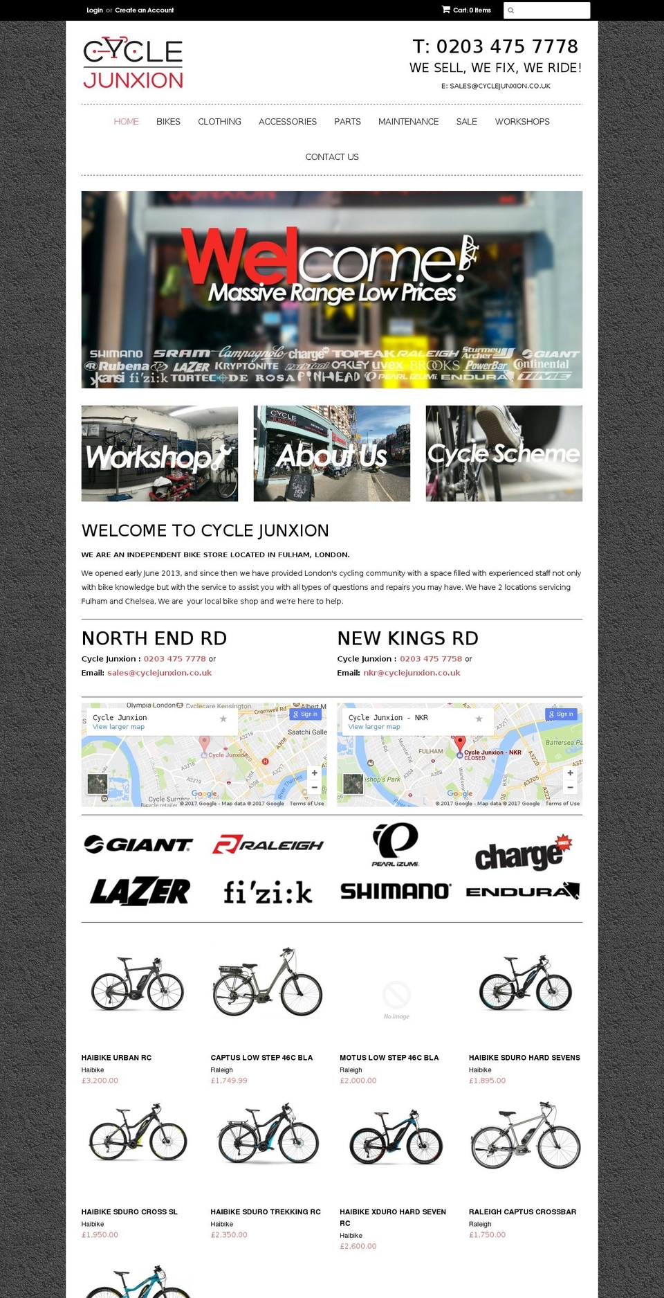 cyclejunction.eu shopify website screenshot