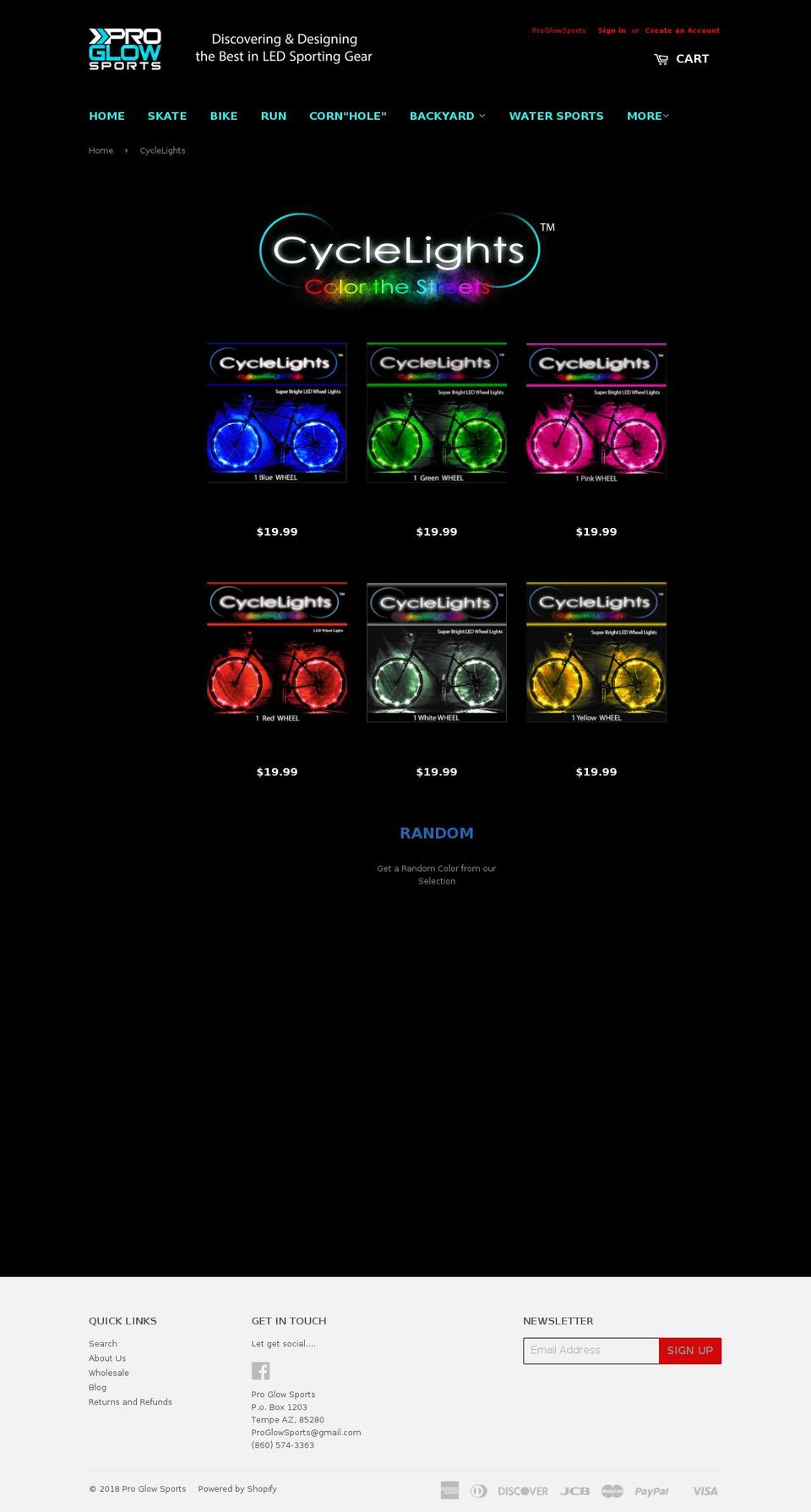 cyclelightsllc.com — Shopify storefront screenshot