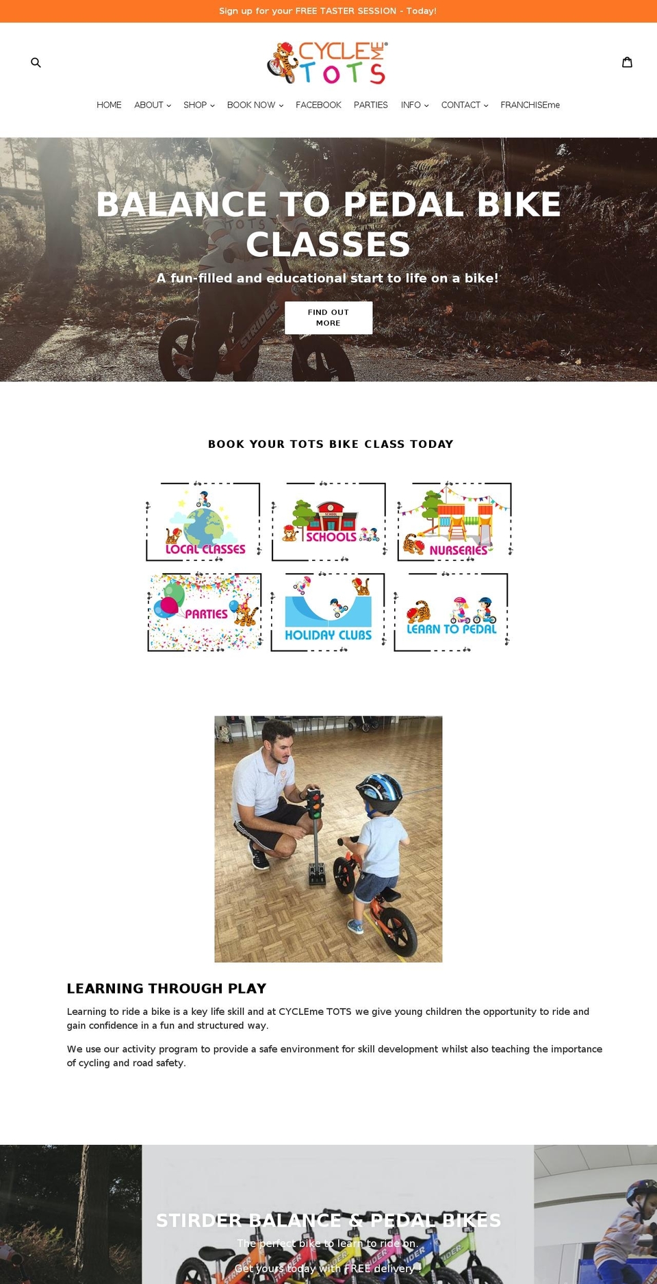 cyclemetots.com — Shopify storefront screenshot