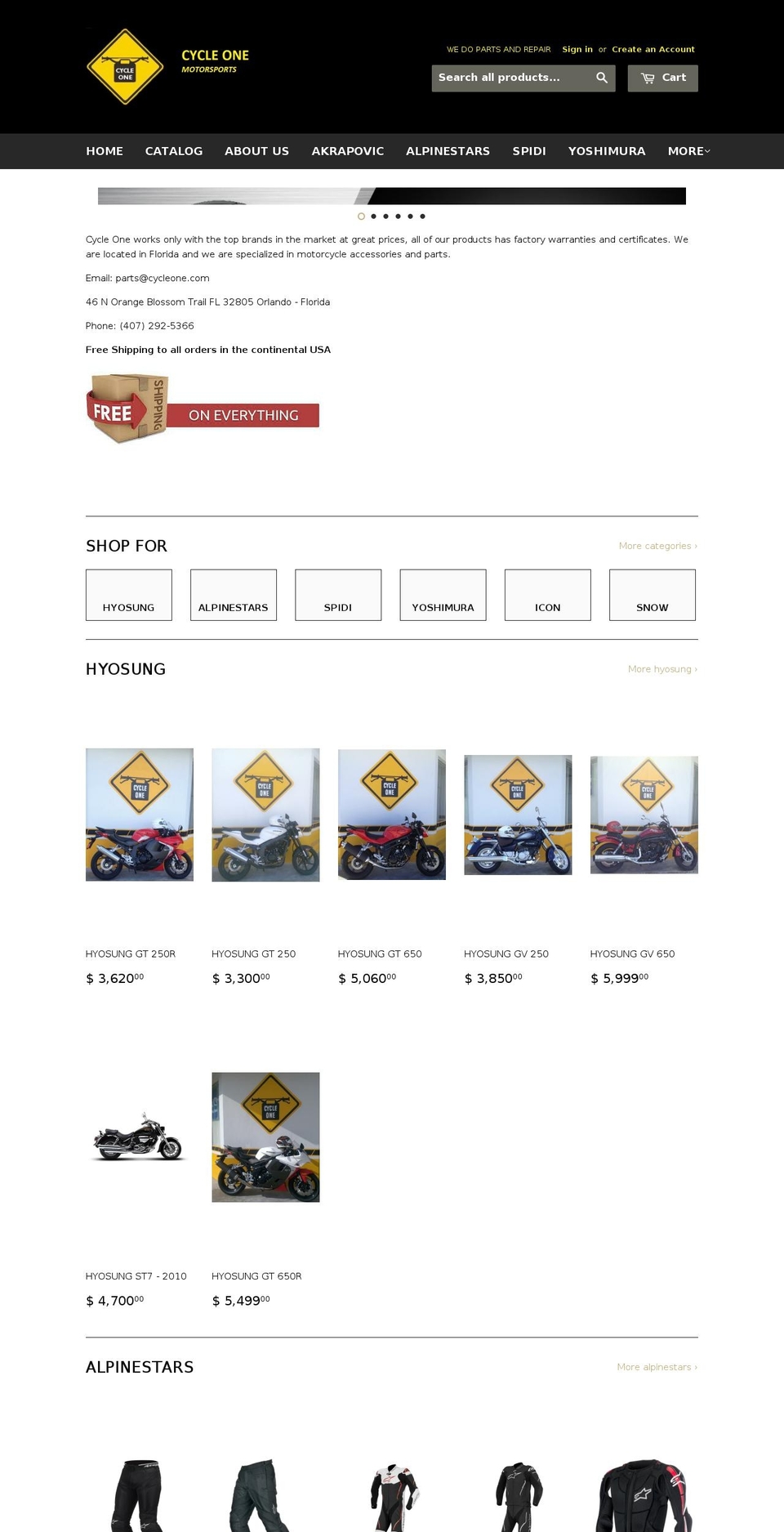 cycleone.com shopify website screenshot