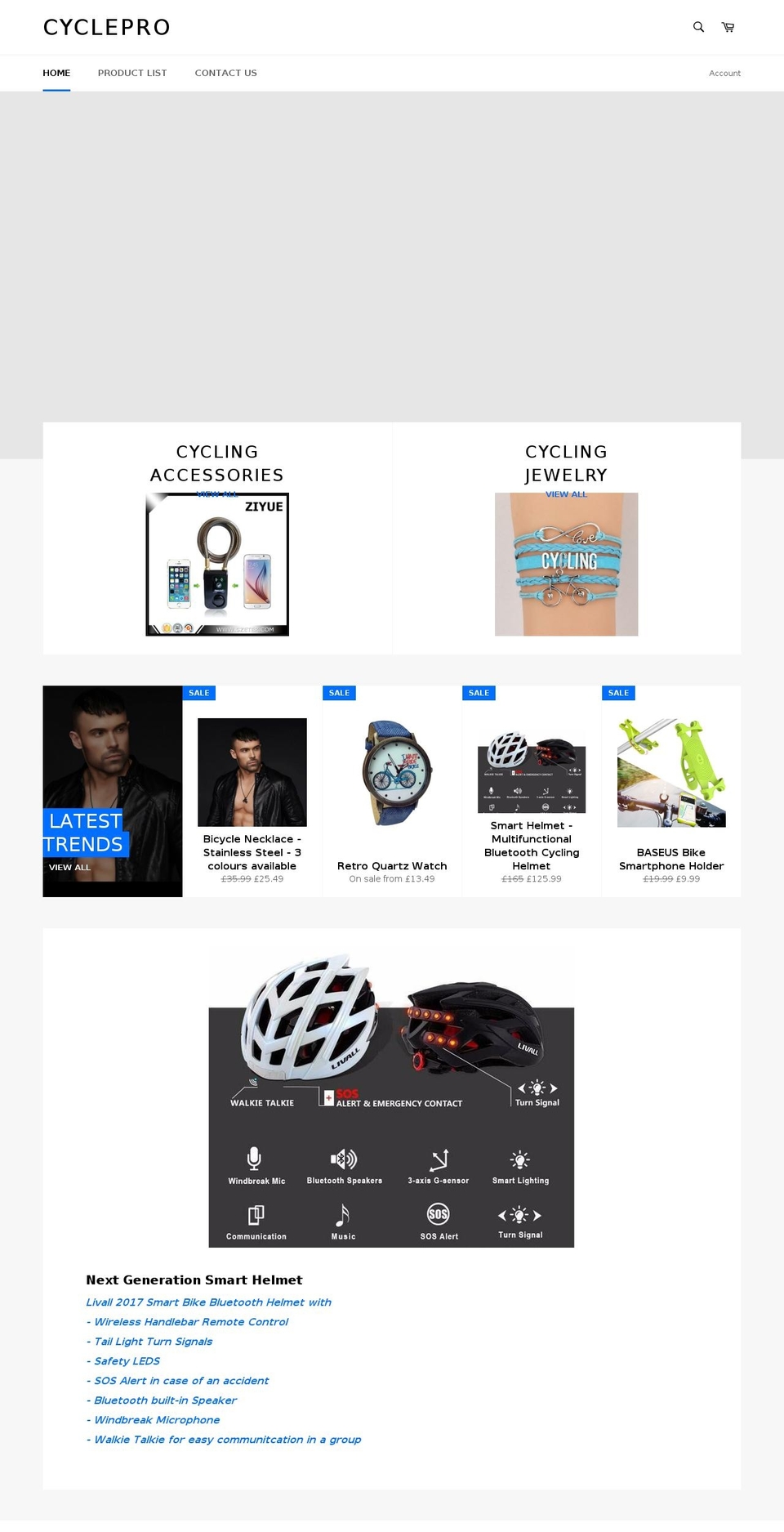 cycleprooutlet.com — Shopify storefront screenshot