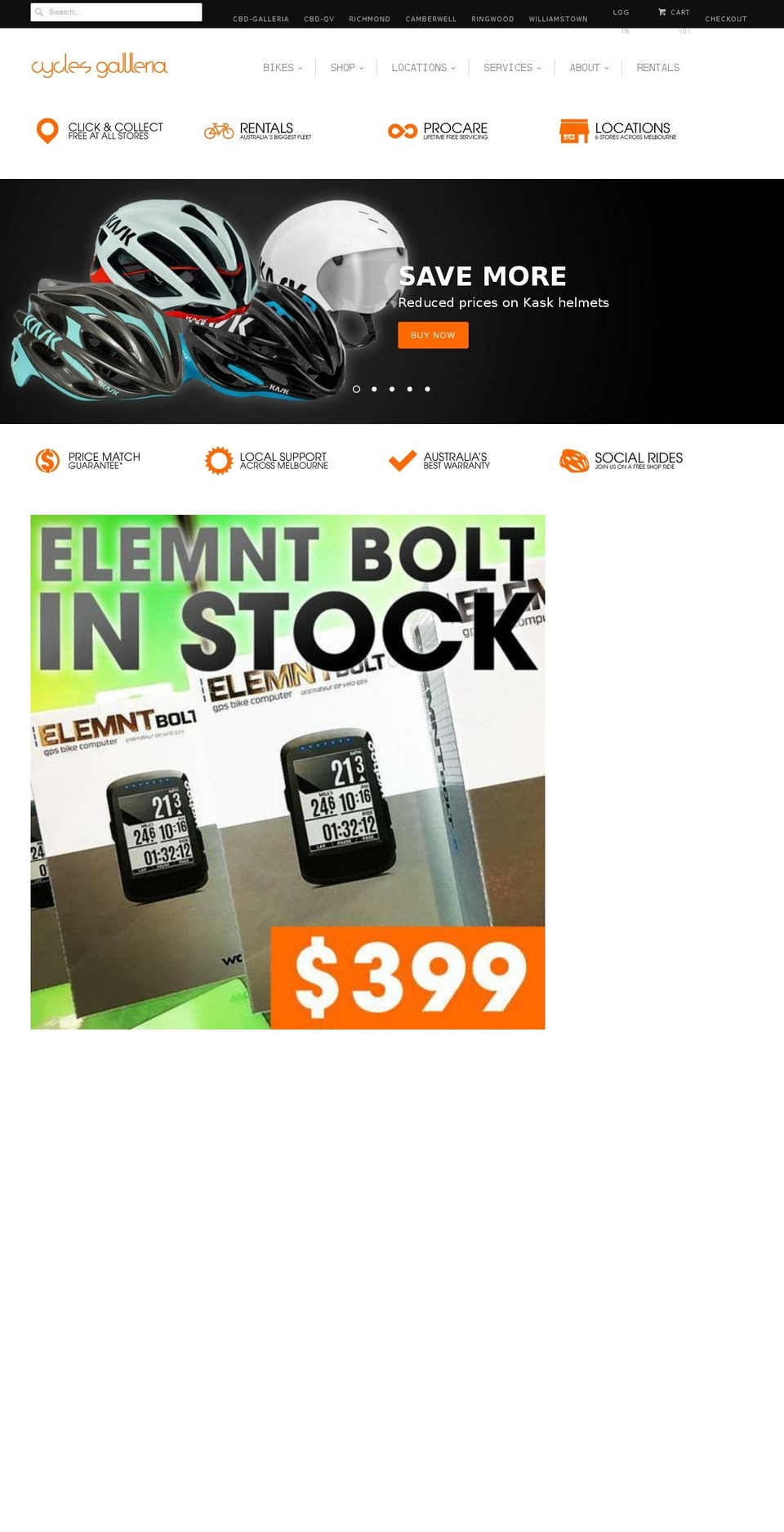 cyclesgalleria.com shopify website screenshot