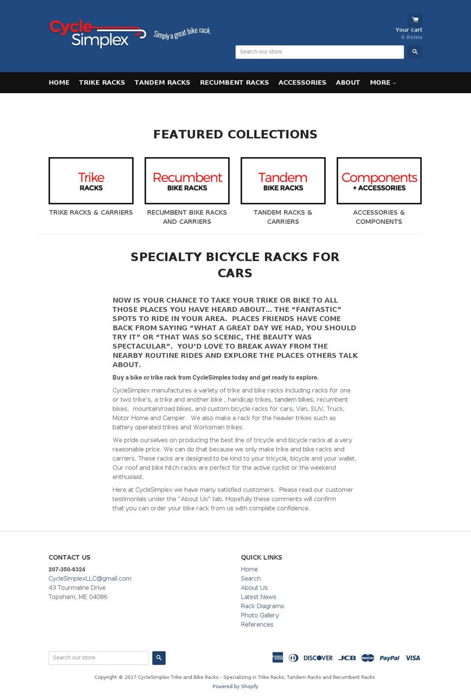 cyclesimplex.com shopify website screenshot