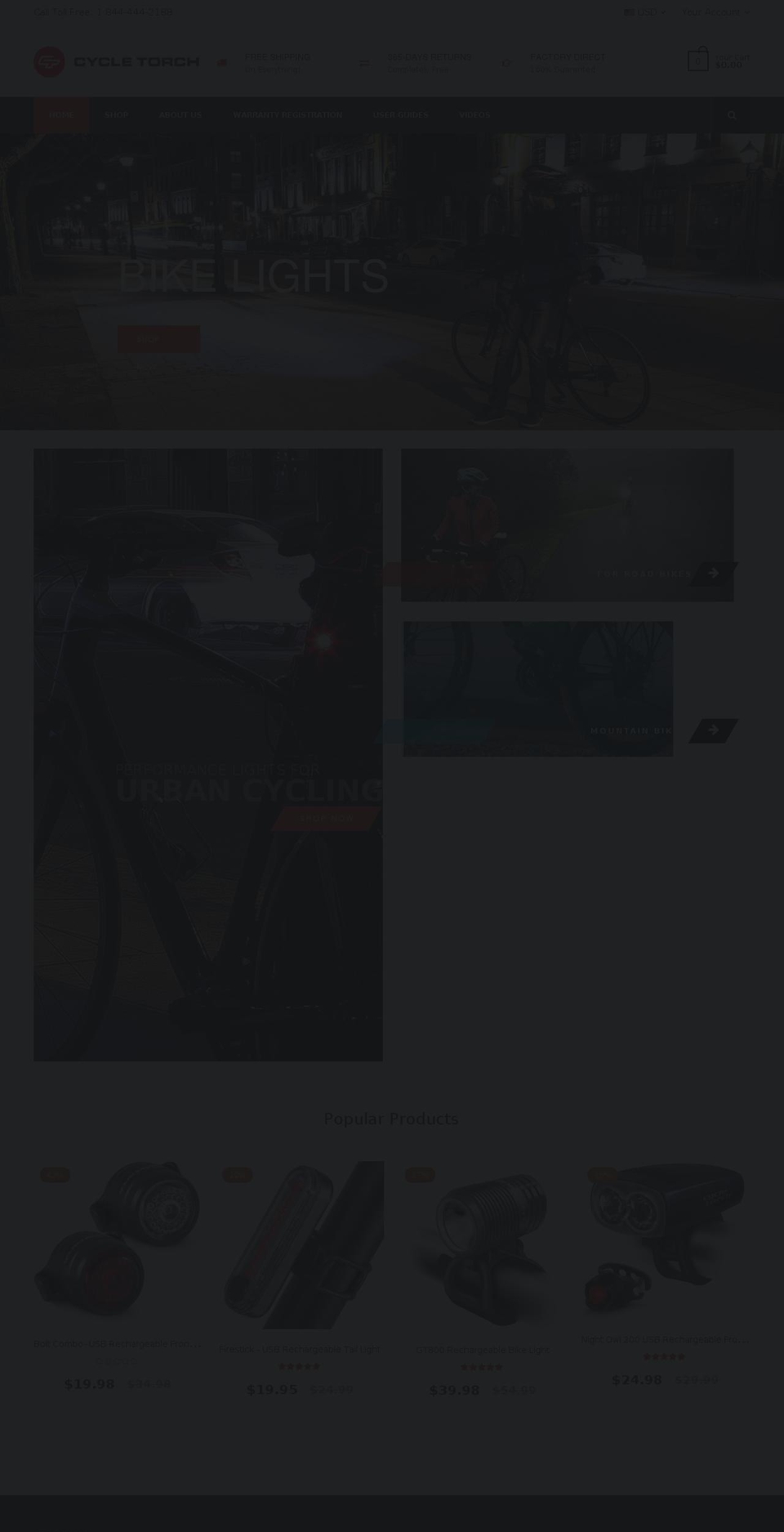 cycletorch.com shopify website screenshot