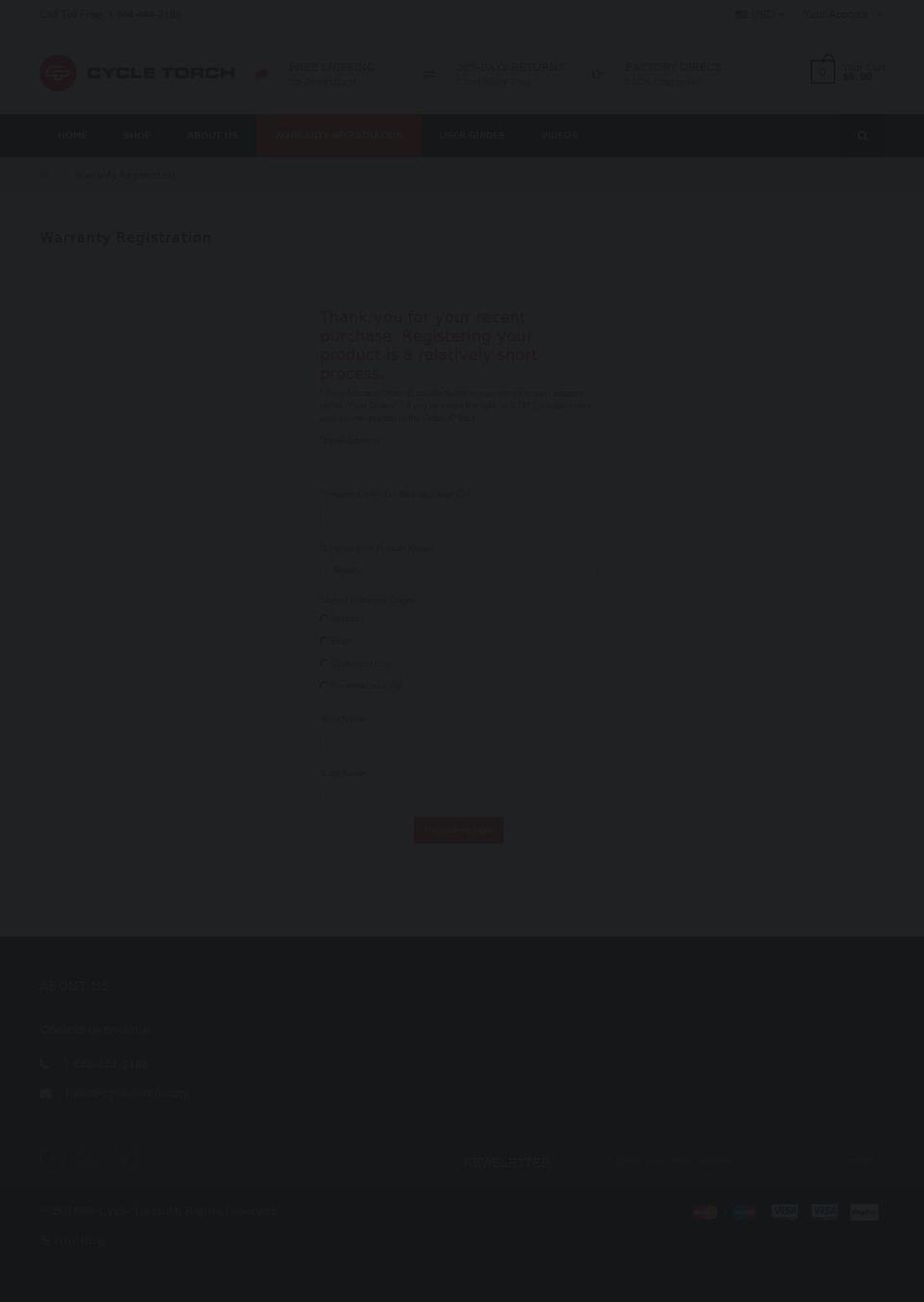 cycletorchvip.com shopify website screenshot