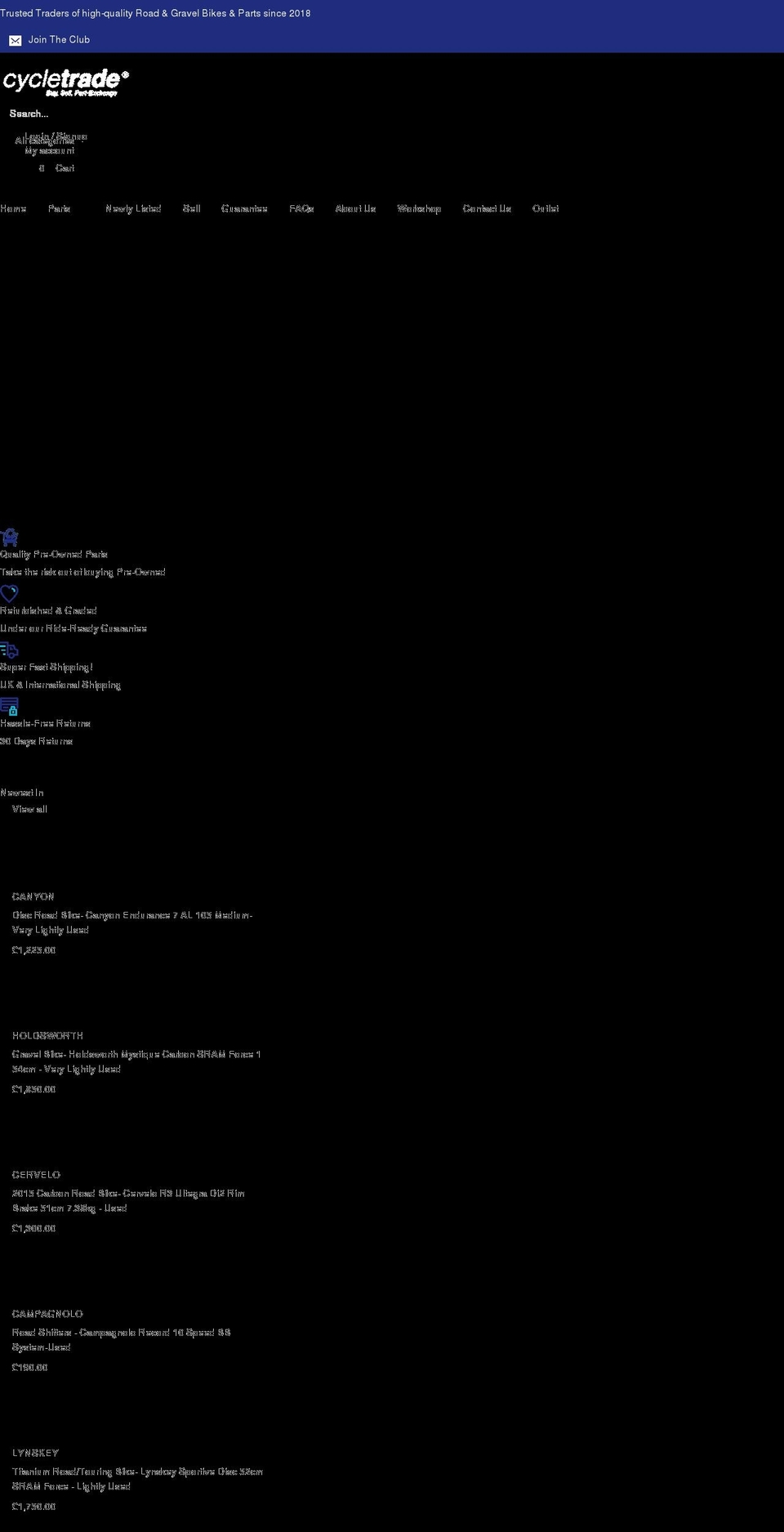 cycletrade.co.uk shopify website screenshot