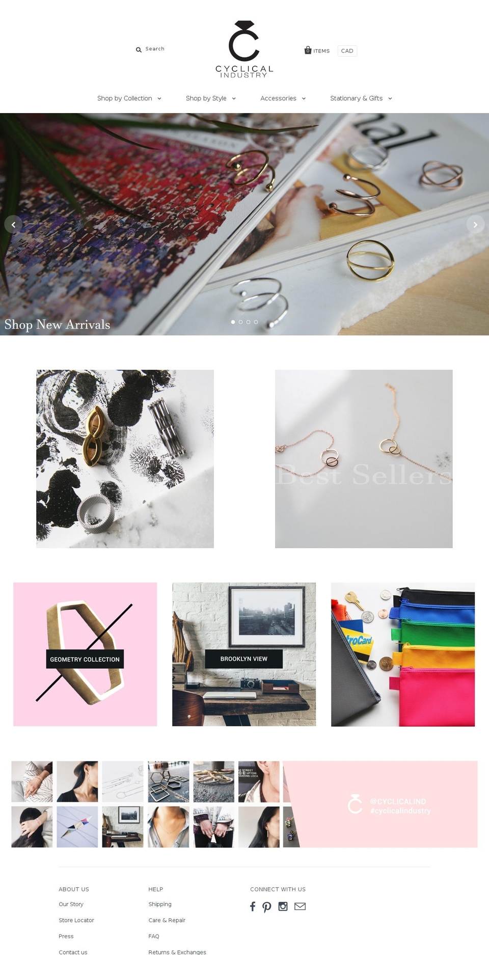 cyclicalind.com shopify website screenshot