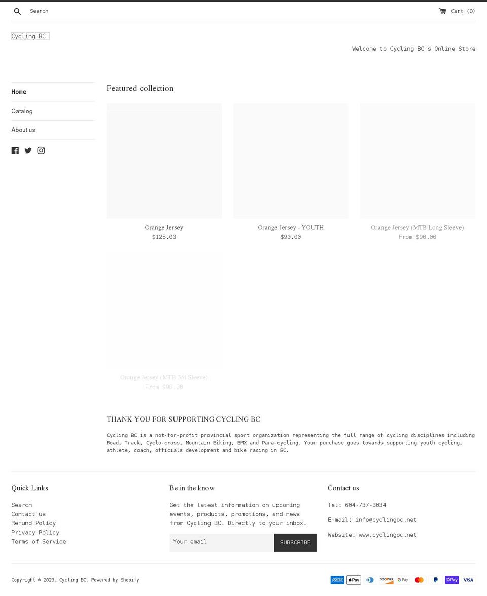 cycling-bc-shop.myshopify.com shopify website screenshot
