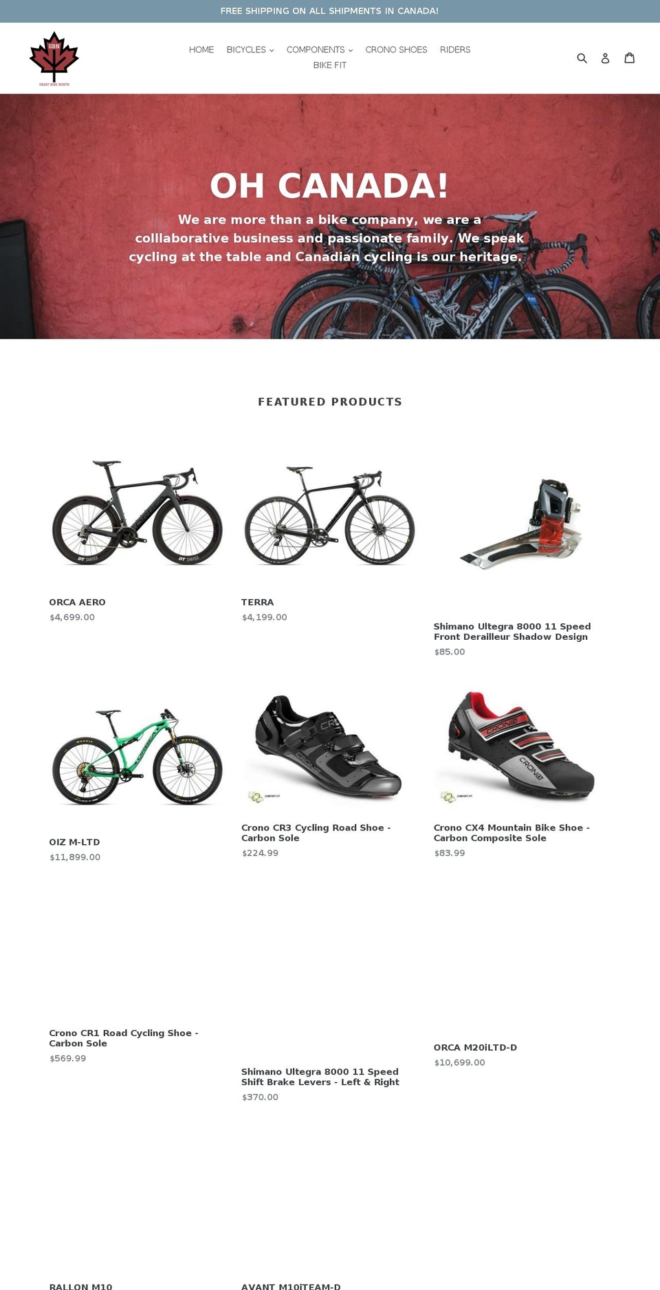 cyclingclub.ca shopify website screenshot