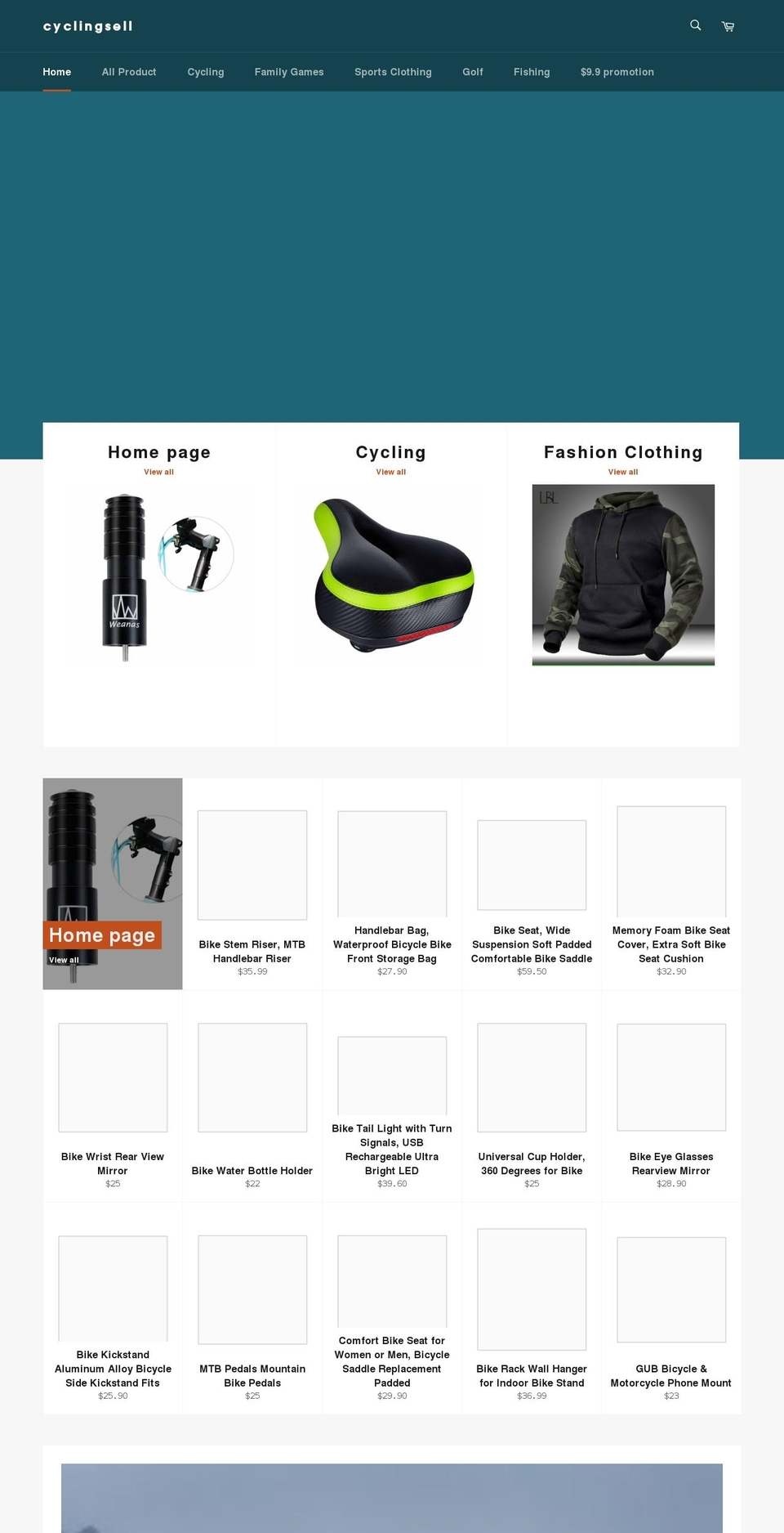cyclingsell.com shopify website screenshot