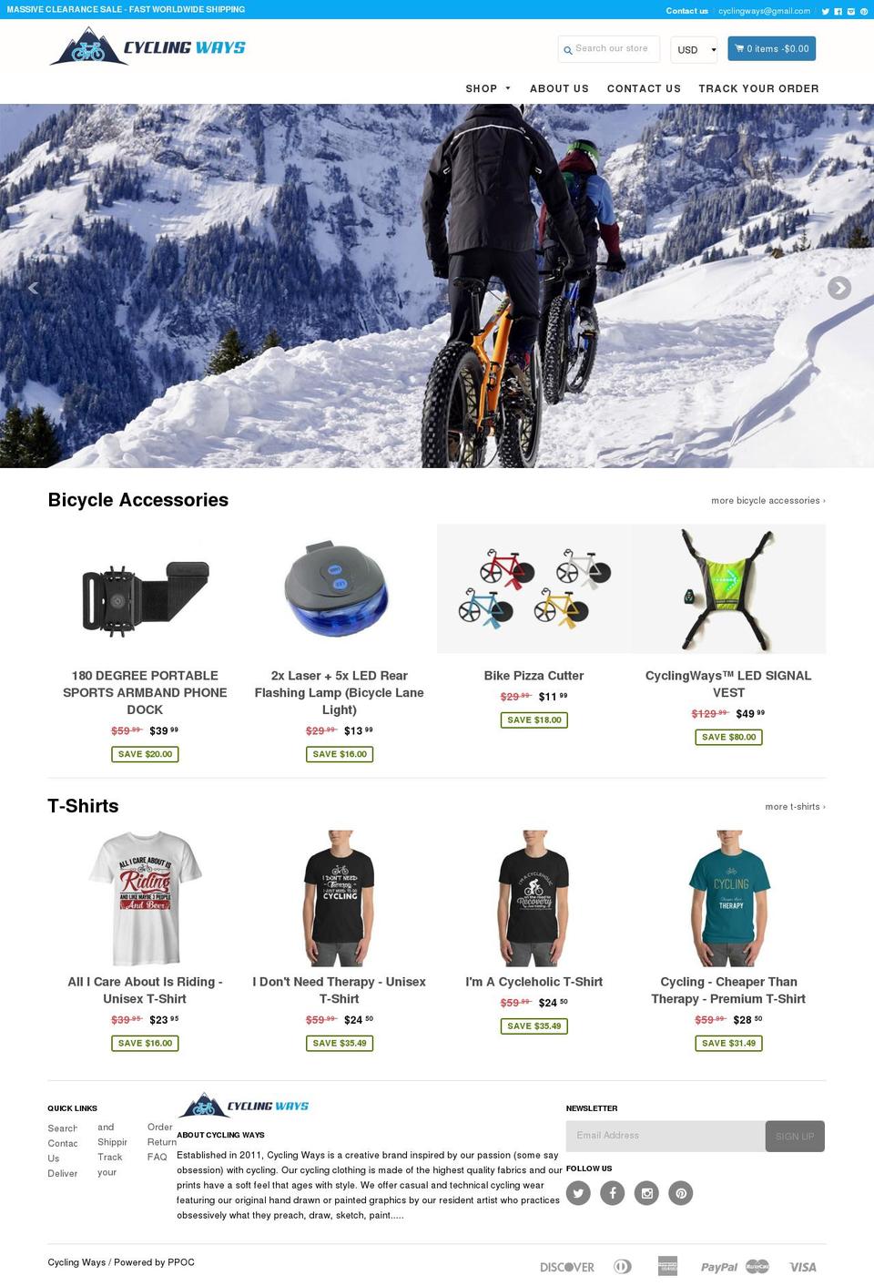 cyclingways.com — Shopify storefront screenshot