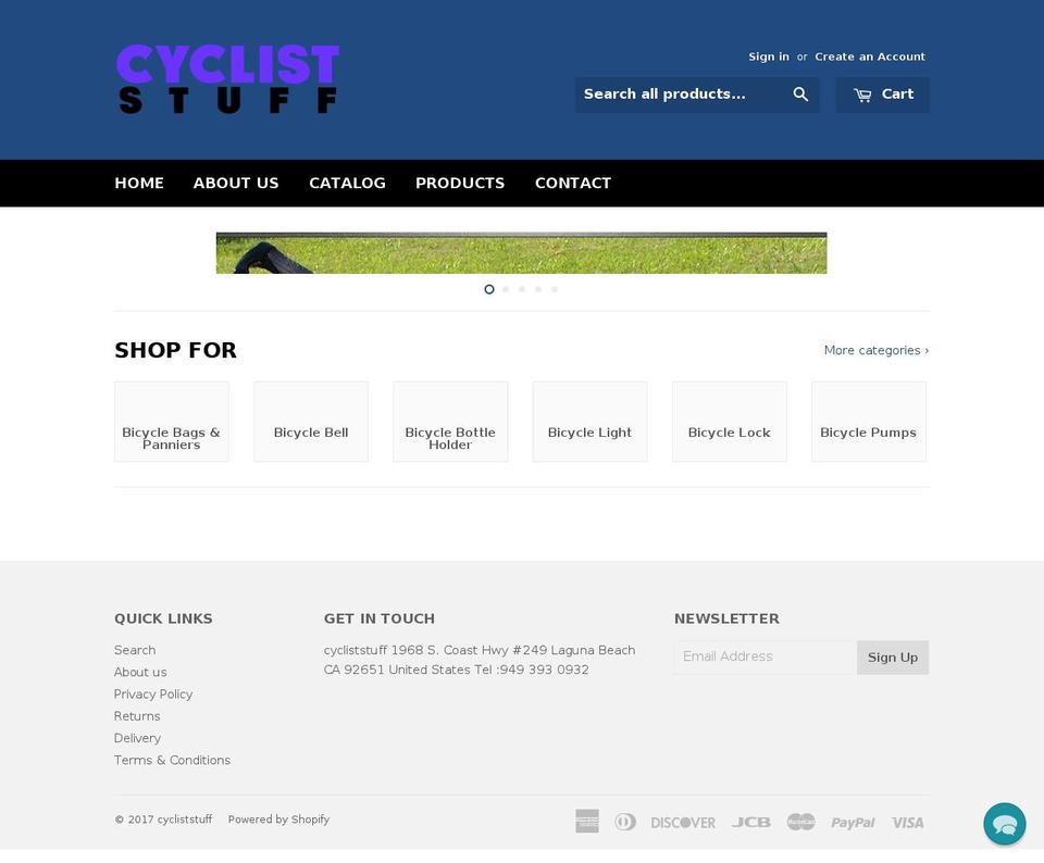 cycliststuff.com shopify website screenshot
