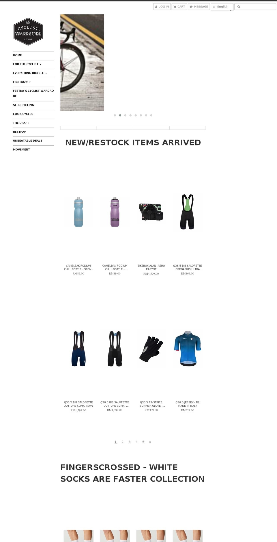 cyclistwardrobe.com — Shopify storefront screenshot