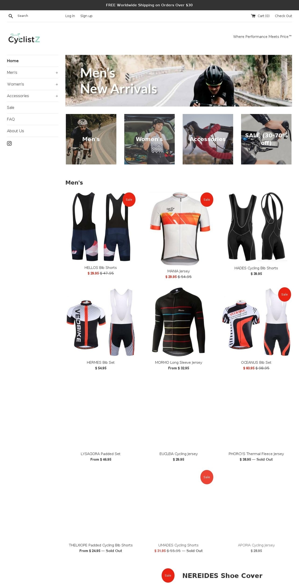 cyclistz.com — Shopify storefront screenshot