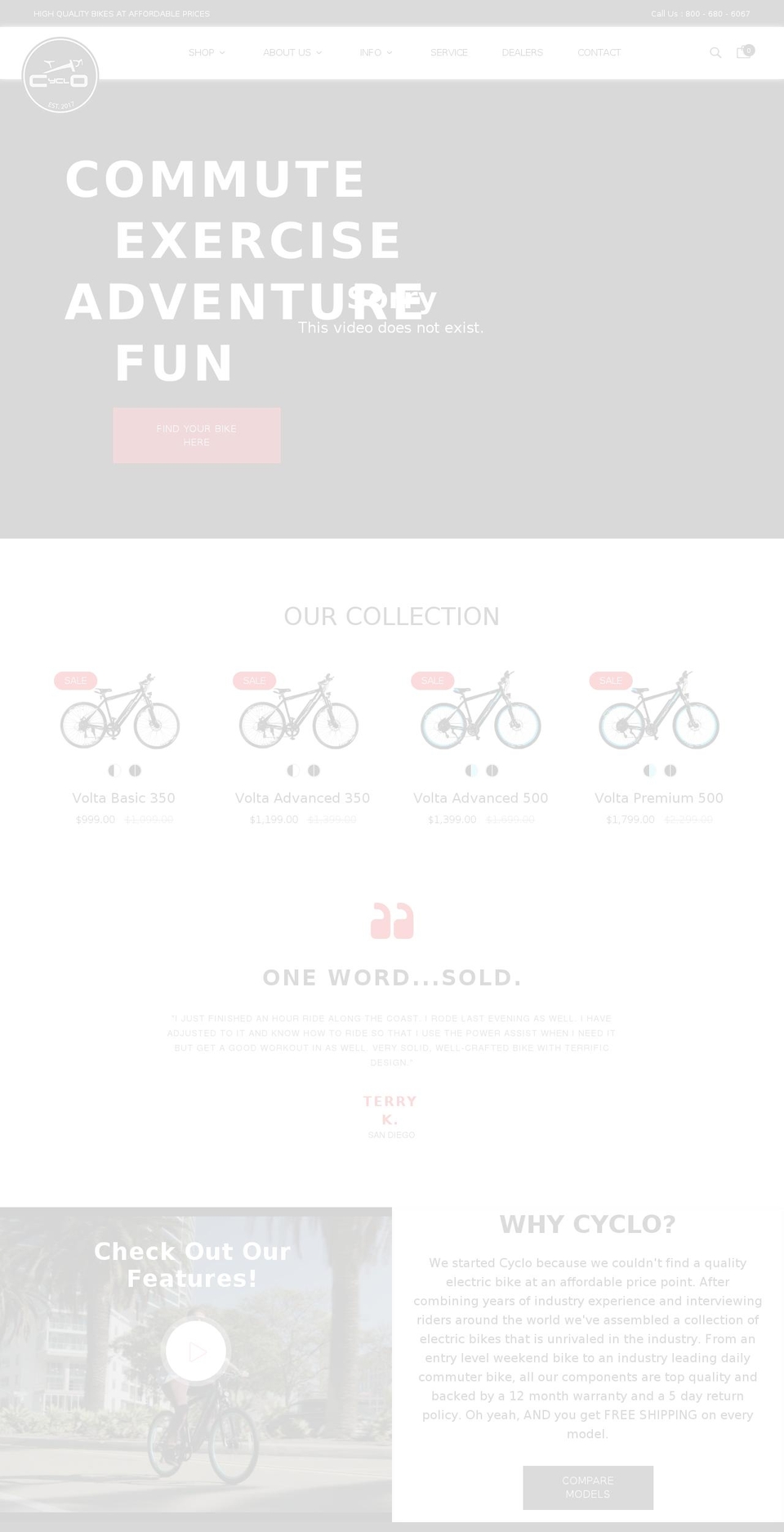 cyclobikes.com shopify website screenshot