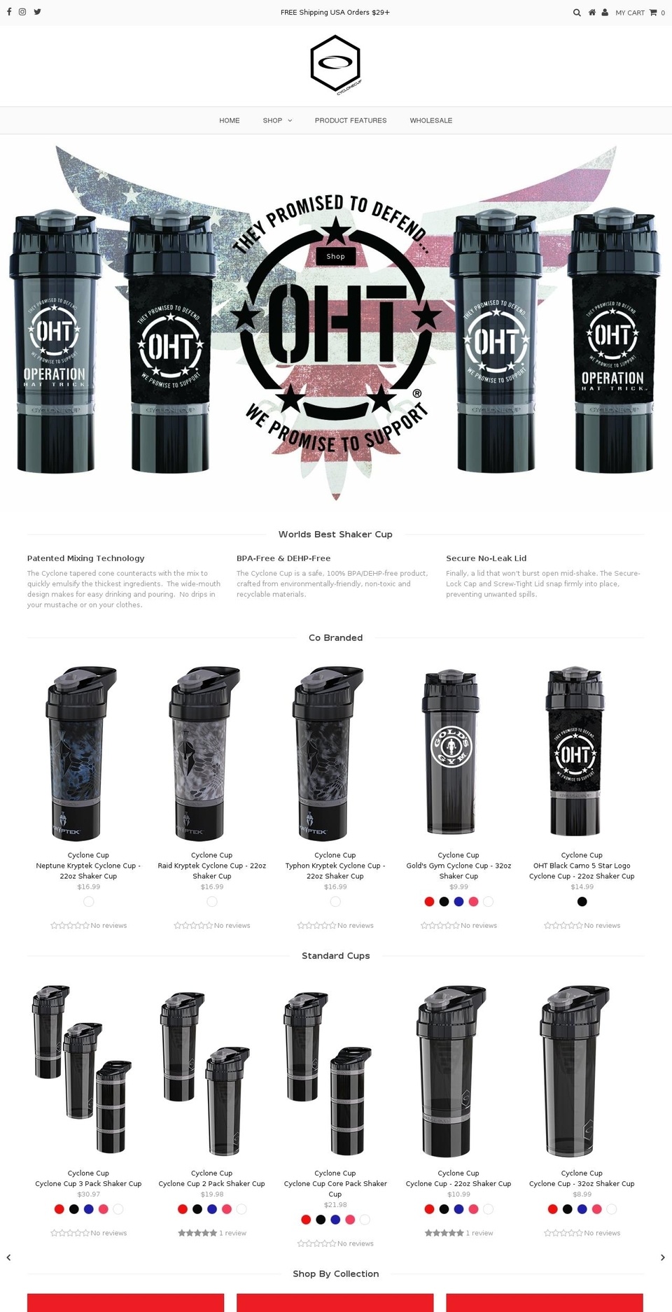 cyclonecup.com — Shopify storefront screenshot