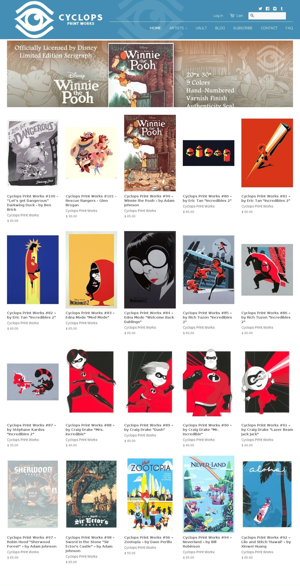 cyclopsprints.com — Shopify storefront screenshot