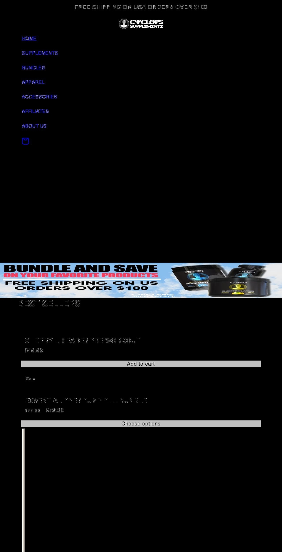 cyclopssupplements.com shopify website screenshot