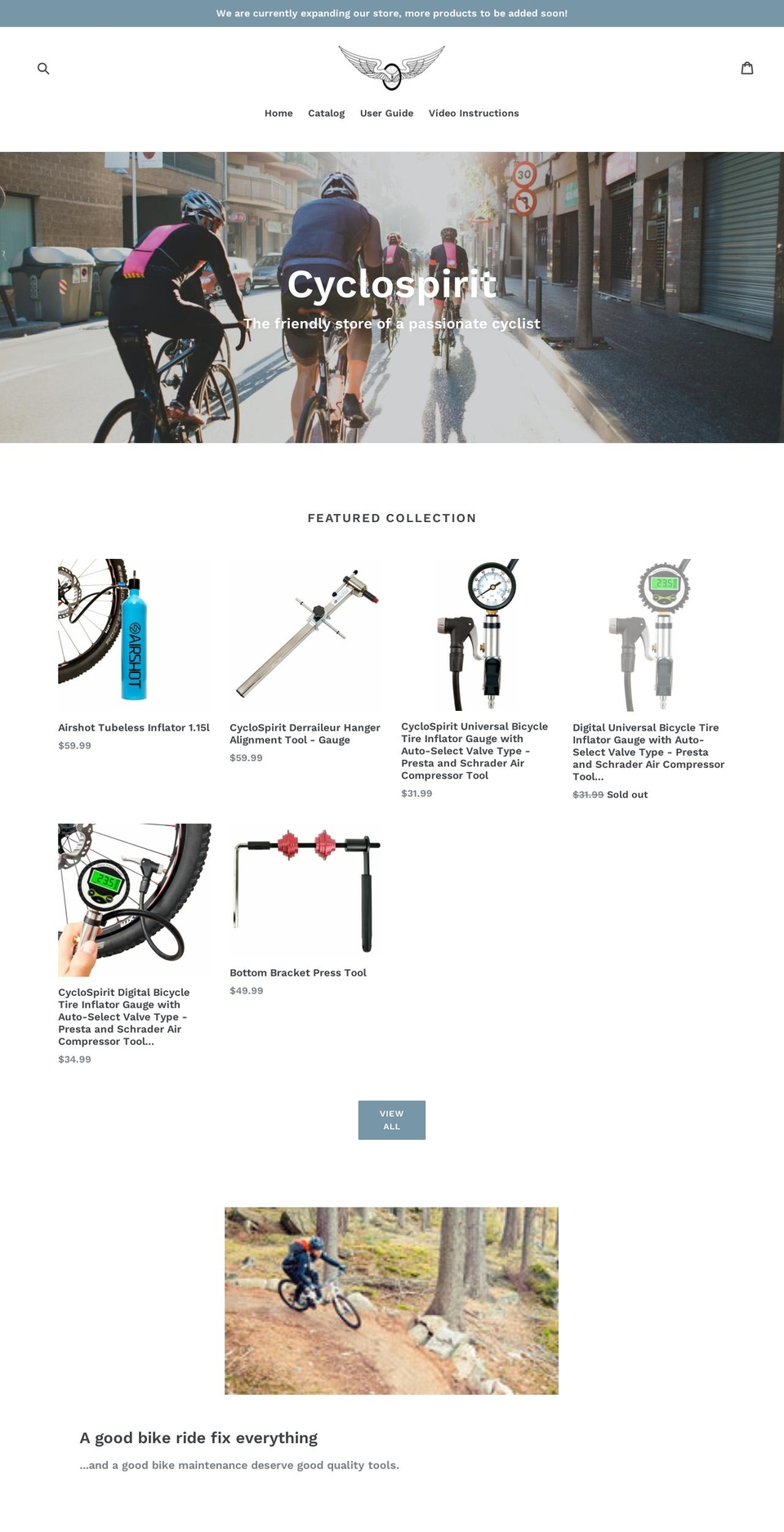 cyclospirit.com — Shopify storefront screenshot