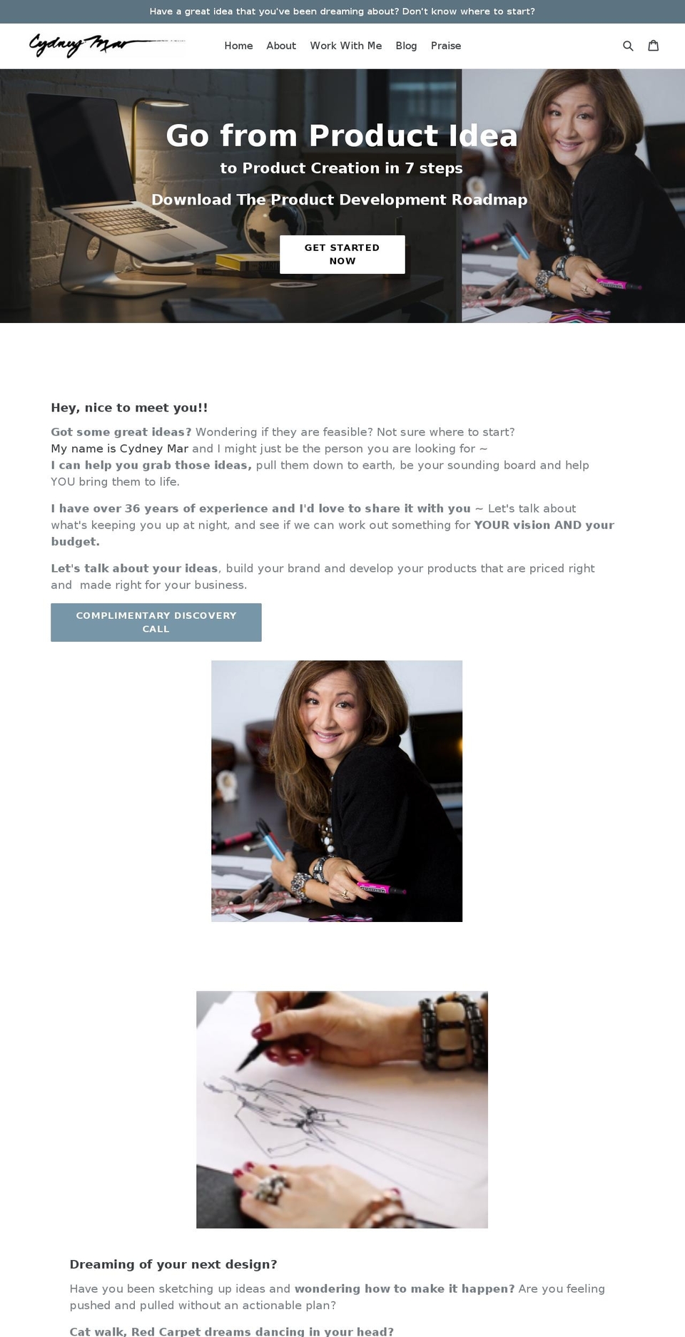 cydneymar.com shopify website screenshot