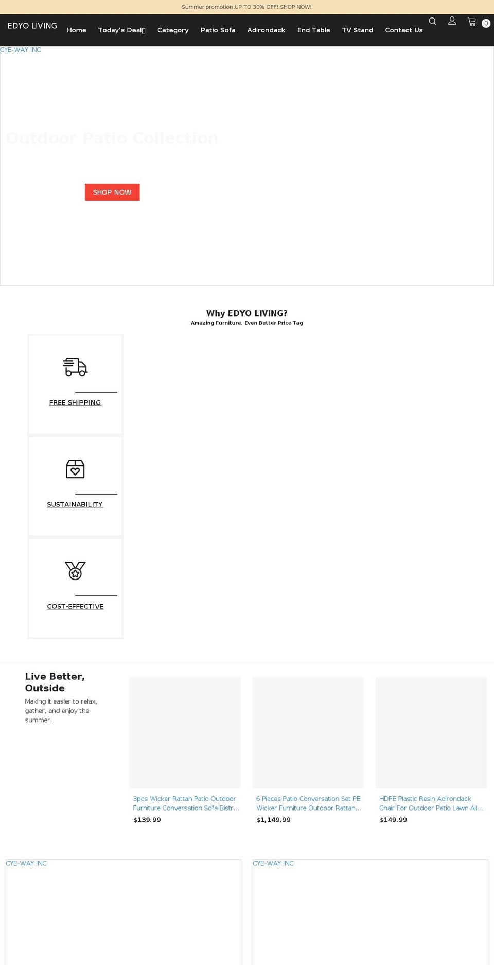 cyewayinc.com shopify website screenshot